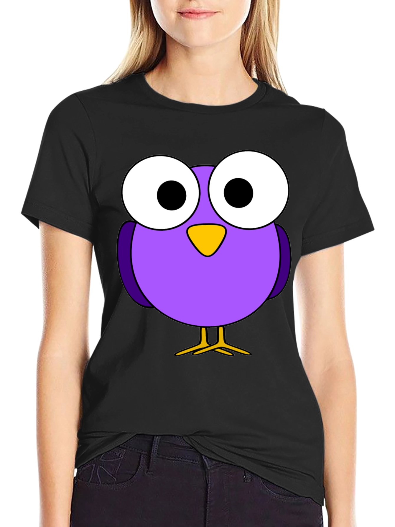 Cartoon Bird Graphic T-Shirt
