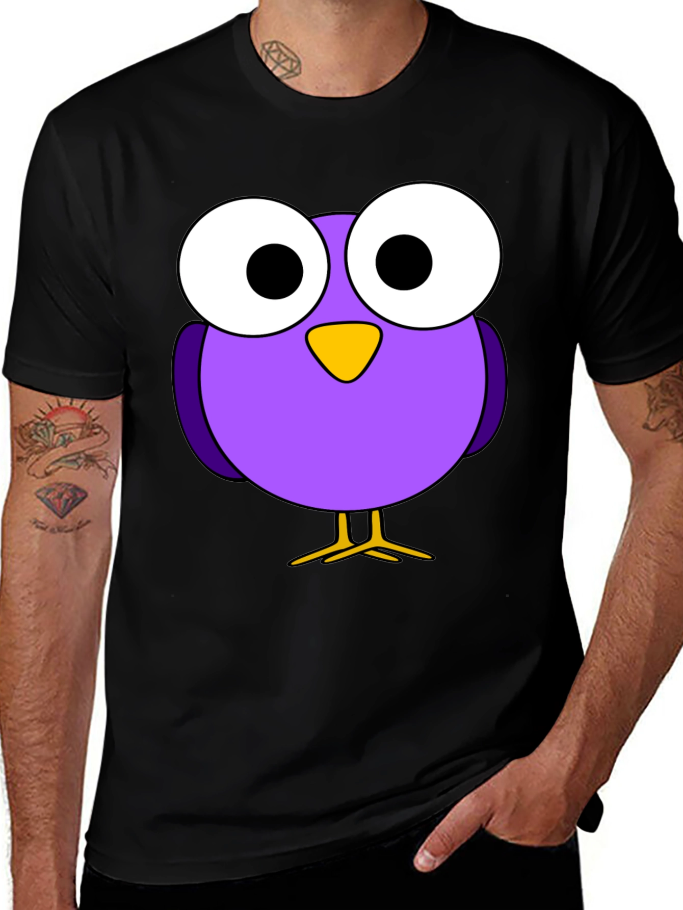 Cartoon Bird Graphic T-Shirt