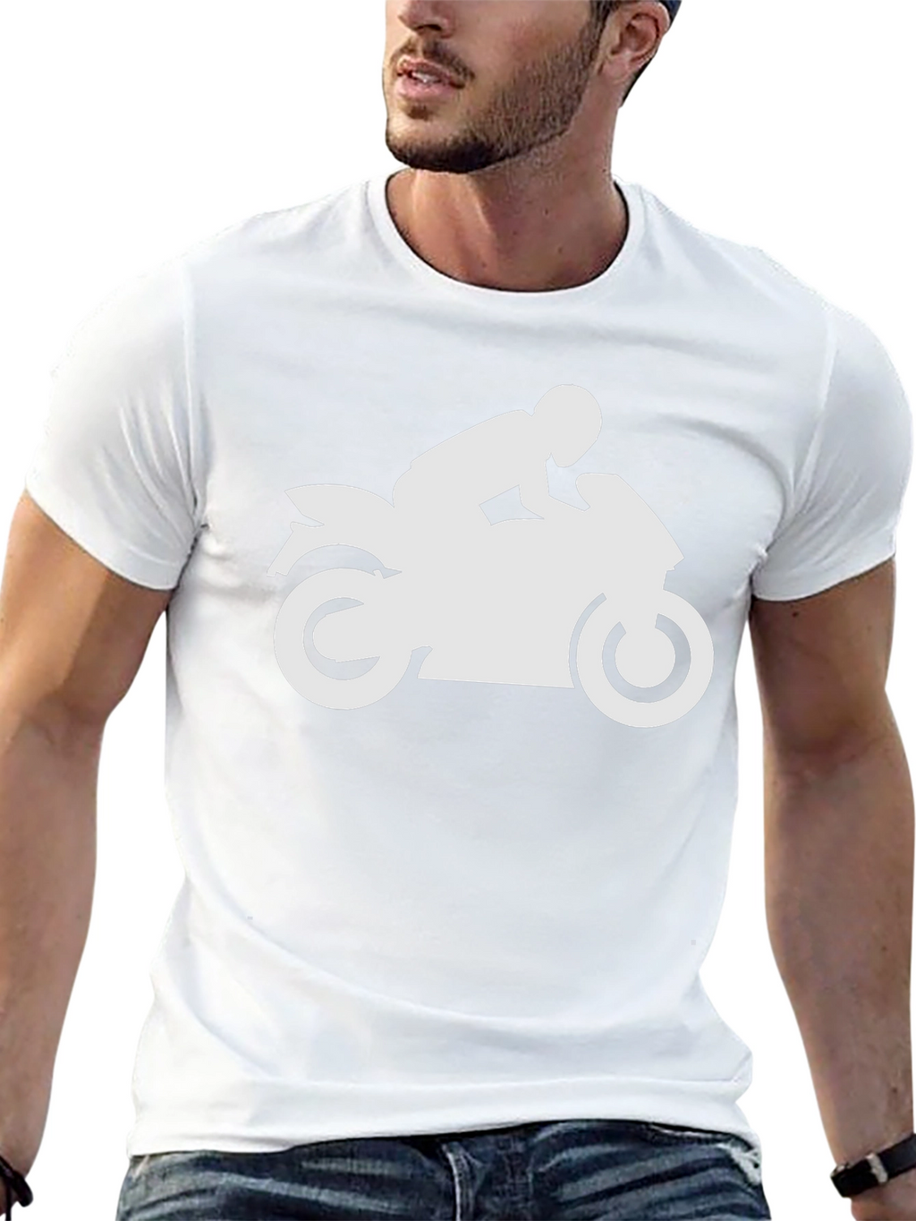 Motorcycle Rider Graphic T-Shirt - Black