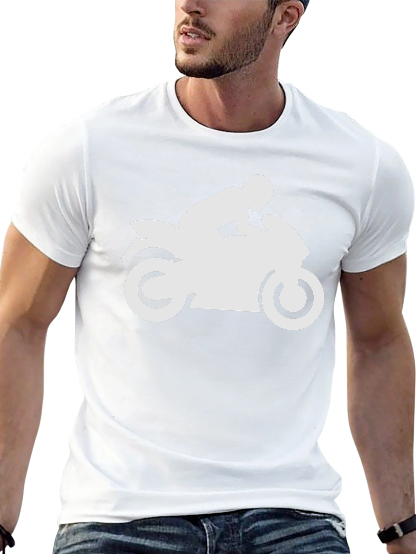 Motorcycle Rider Graphic T-Shirt - Black