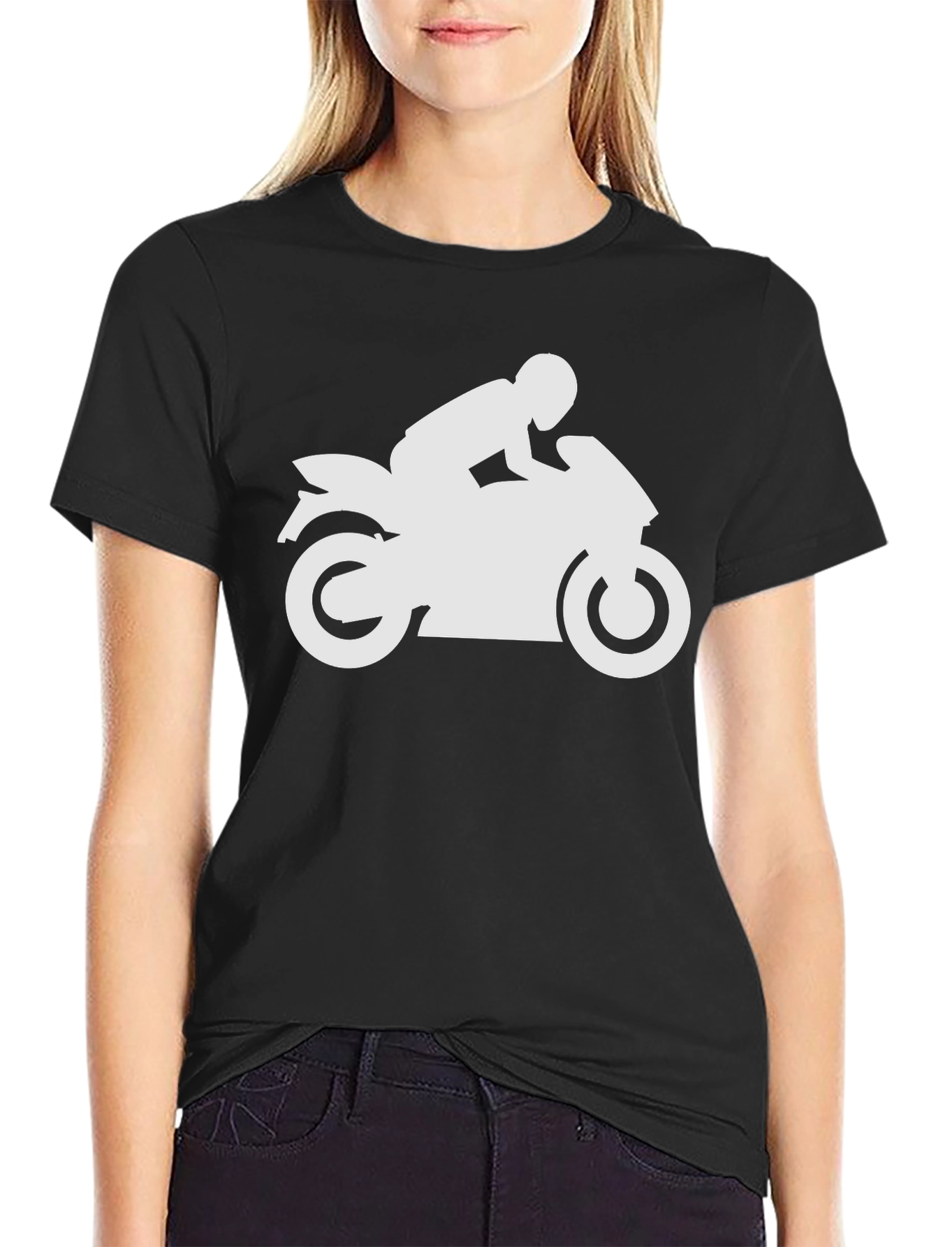 Motorcycle Rider Graphic T-Shirt - Black