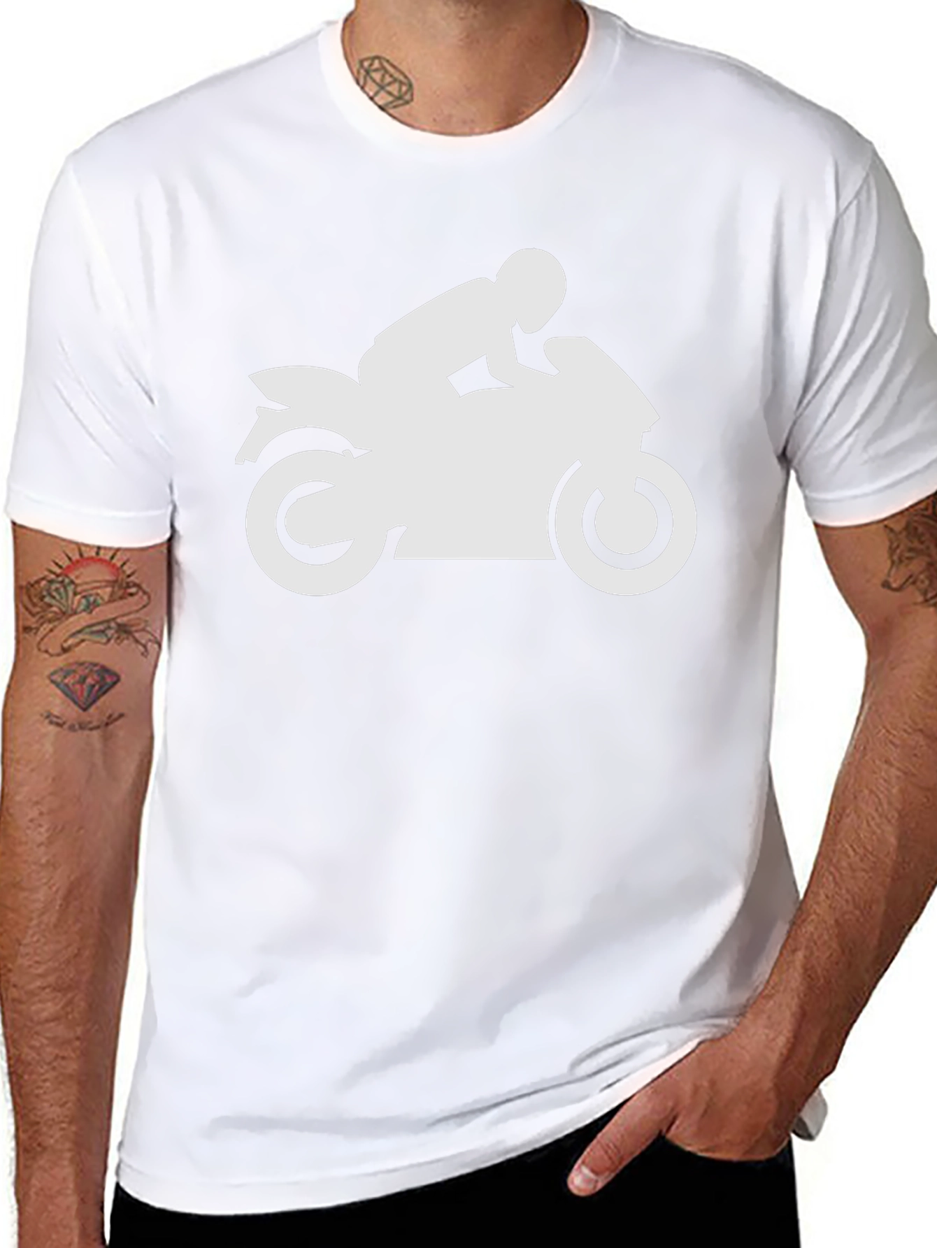 Motorcycle Rider Graphic T-Shirt - Black