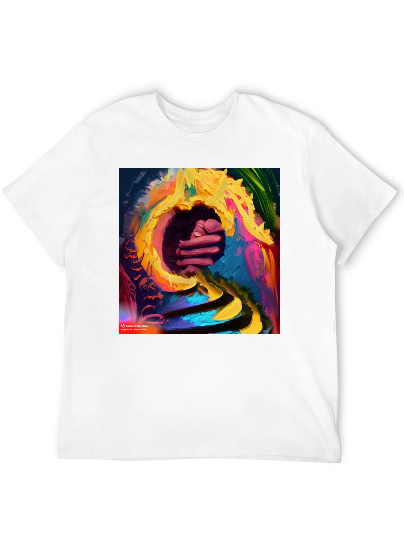 Abstract Art Graphic T-Shirt - Colorful Hand Design