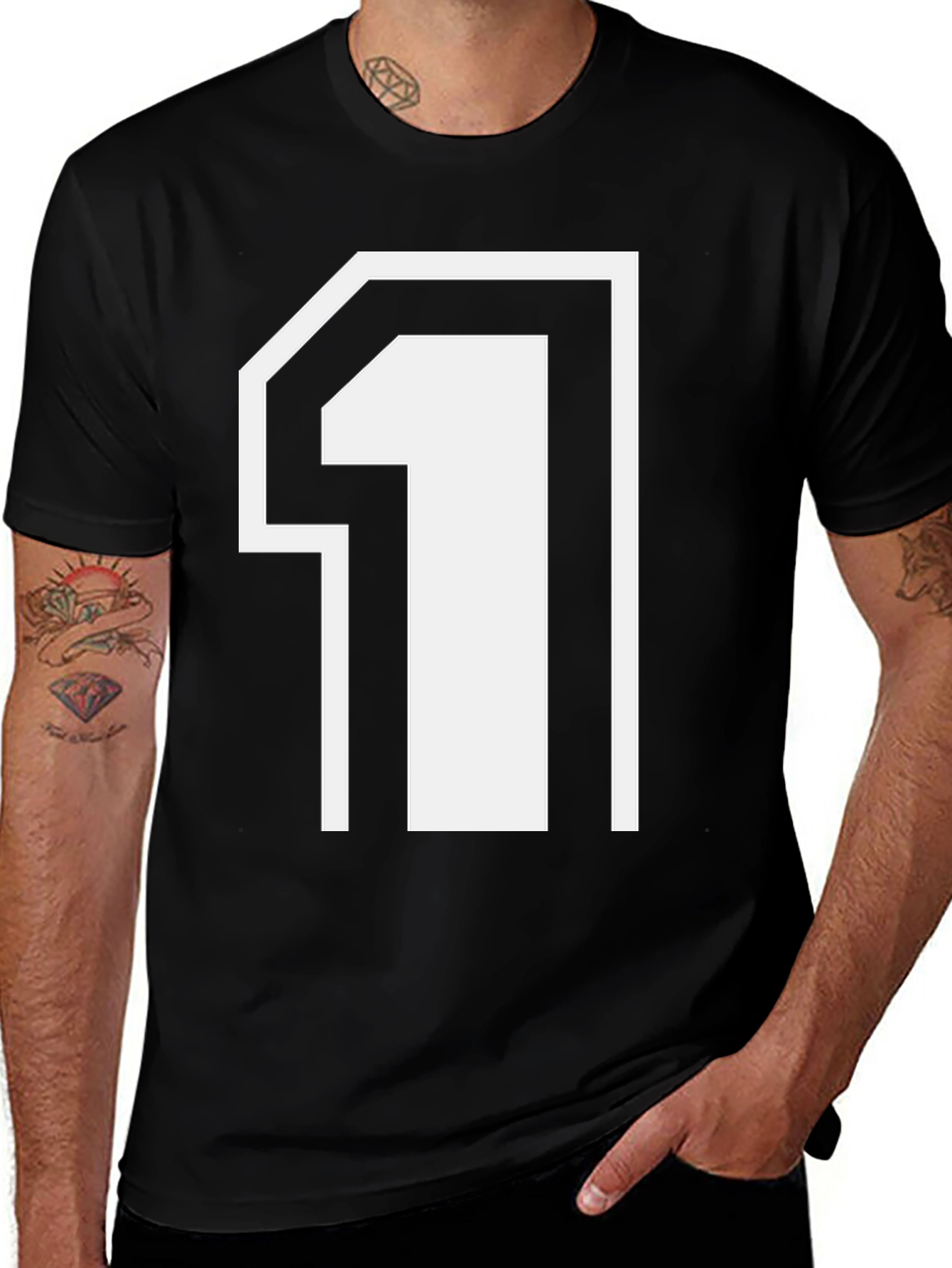 Number One Graphic Tee - Black