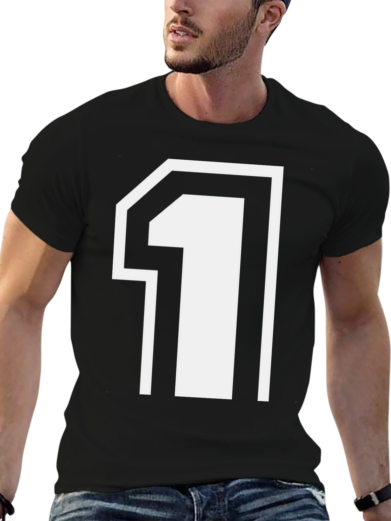 Number One Graphic Tee - Black