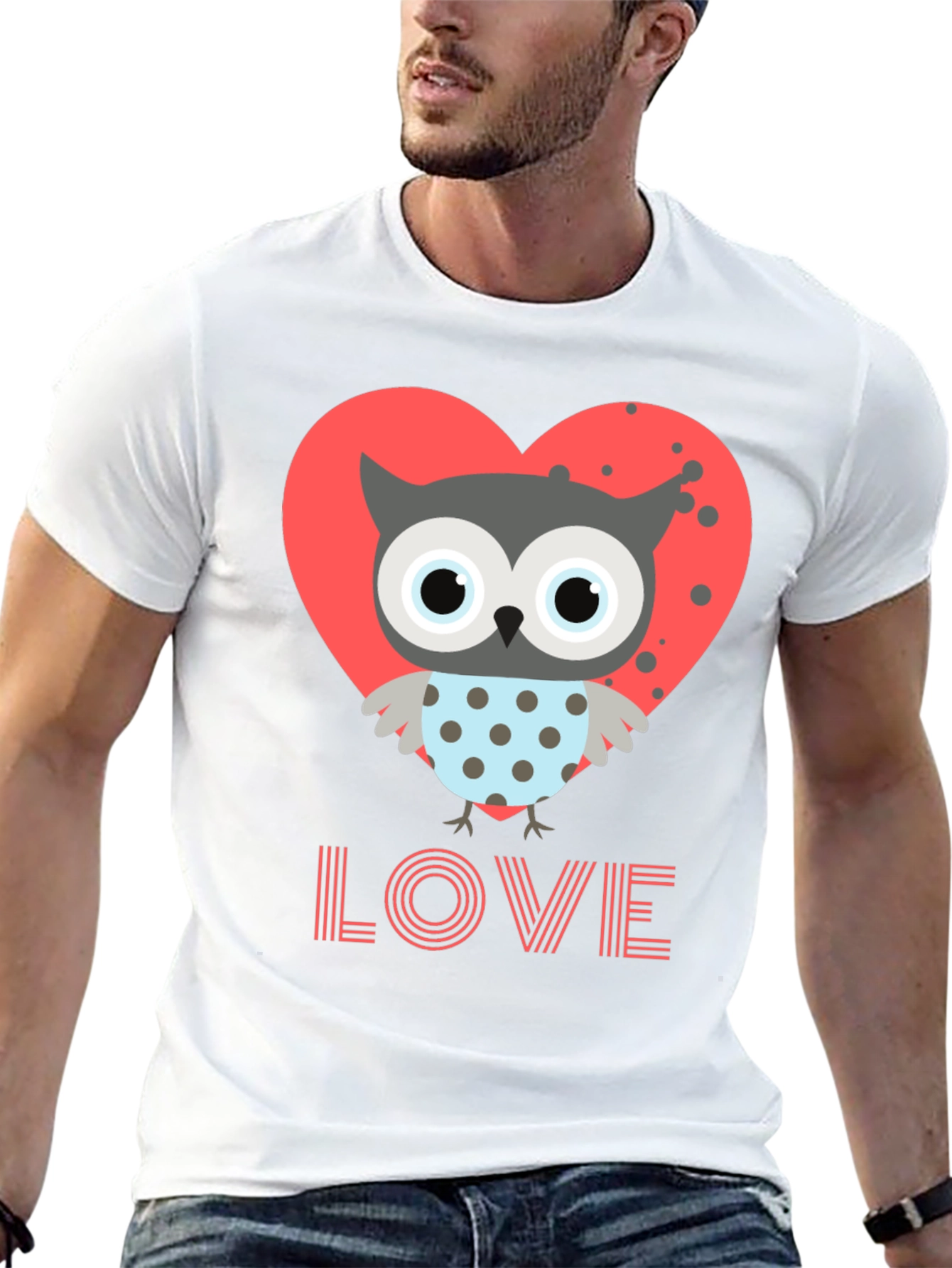 Owl Love T-Shirt Cute Valentines Day Graphic Tee