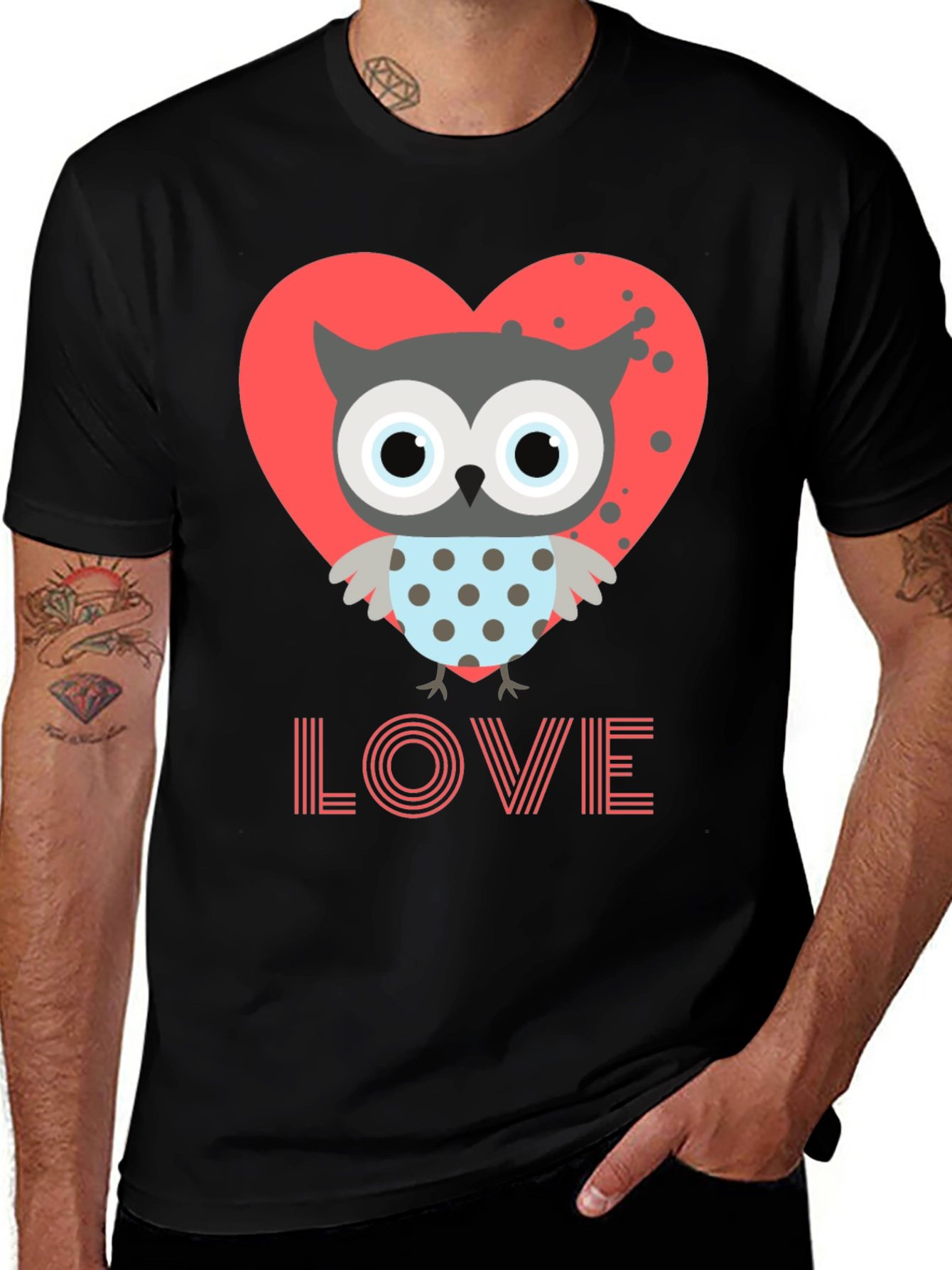 Owl Love T-Shirt Cute Valentines Day Graphic Tee