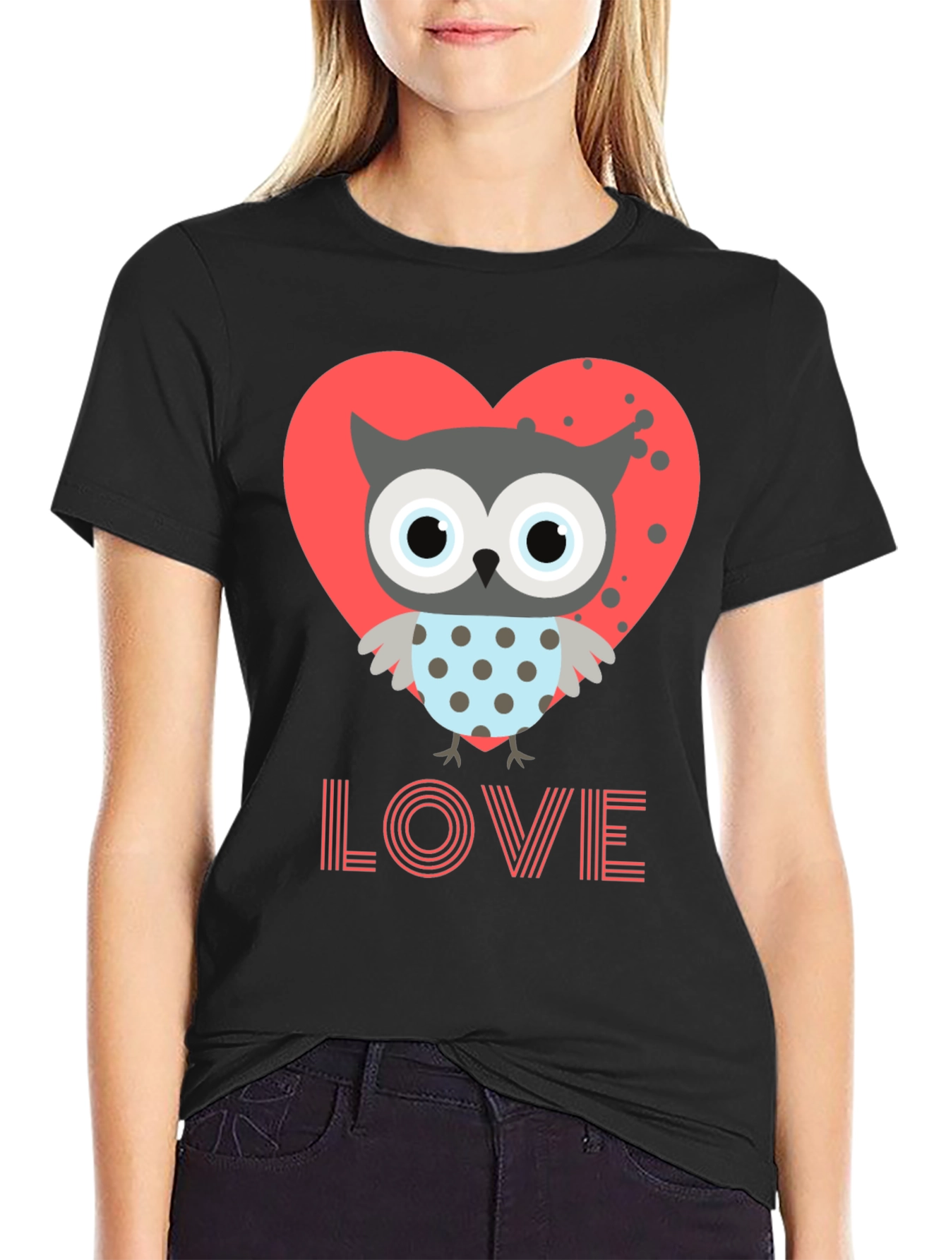 Owl Love T-Shirt Cute Valentines Day Graphic Tee