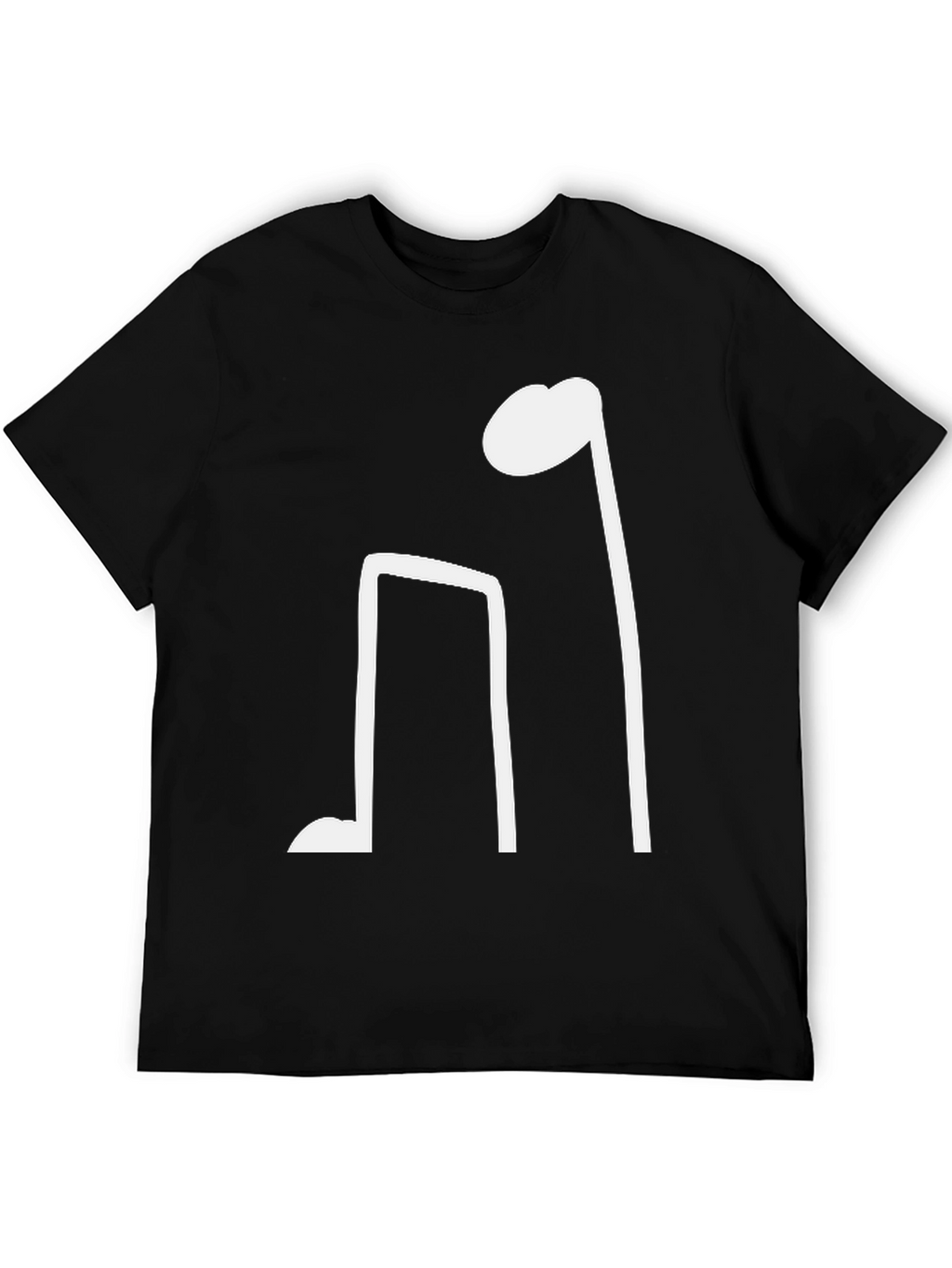 Black T-Shirt with Musical Note Design