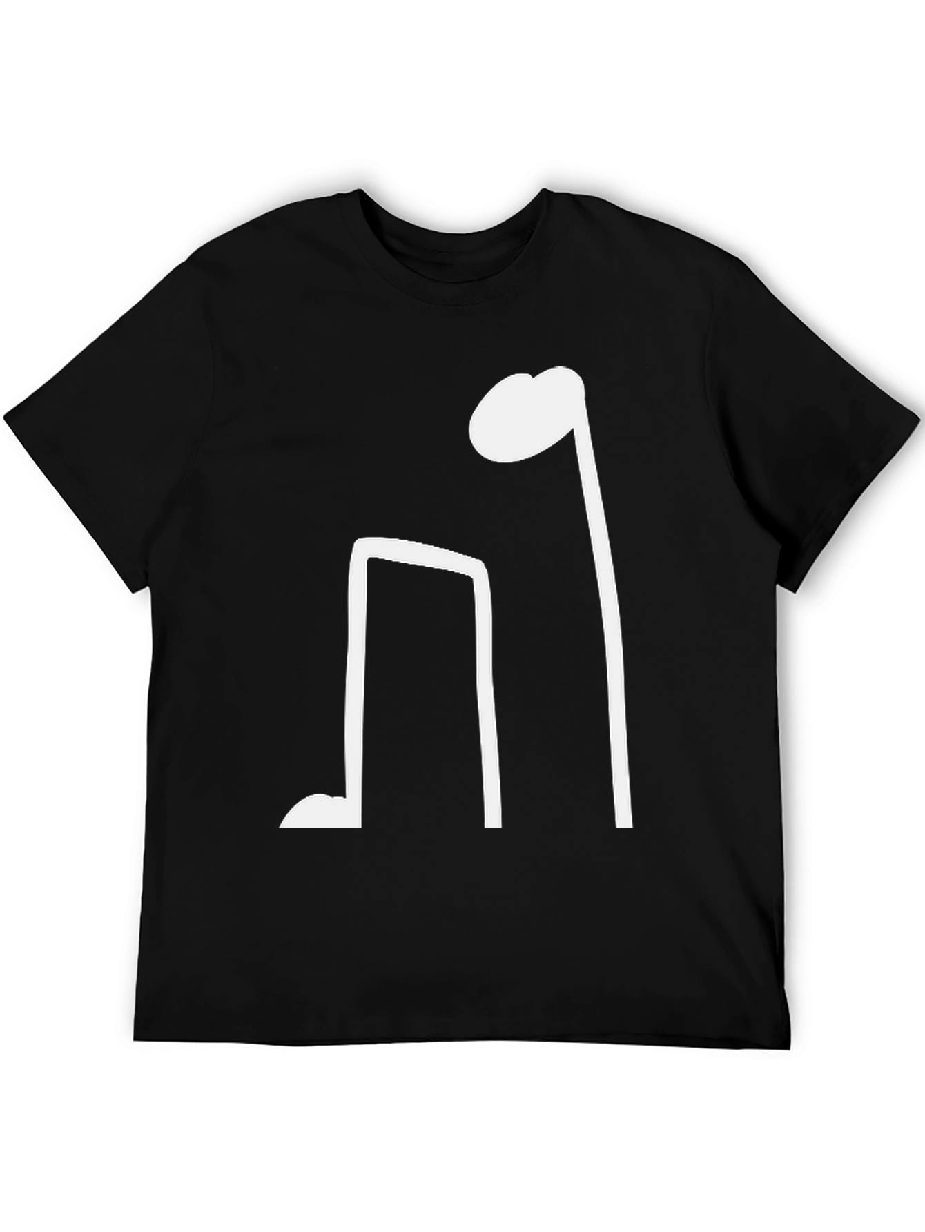 Black T-Shirt with Musical Note Design