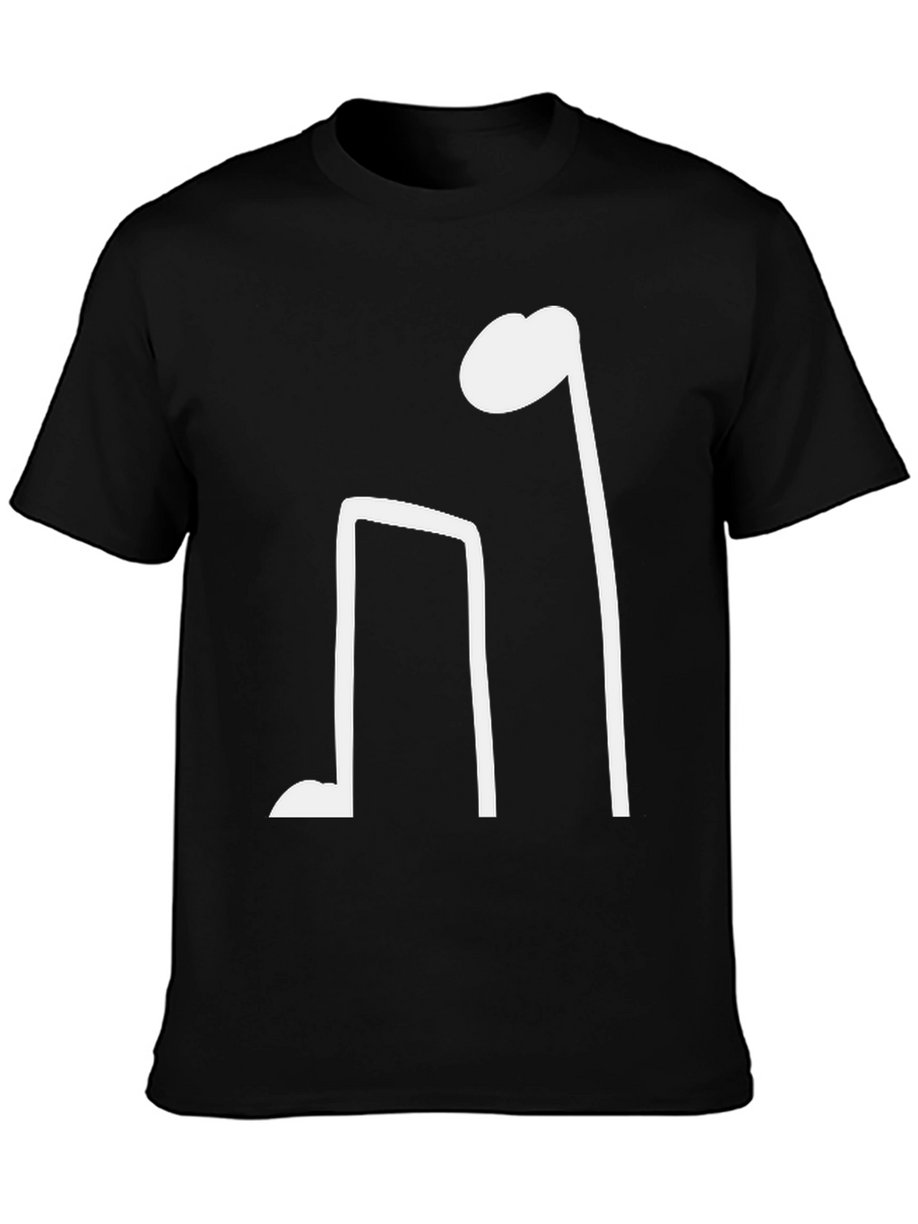 Black T-Shirt with Musical Note Design