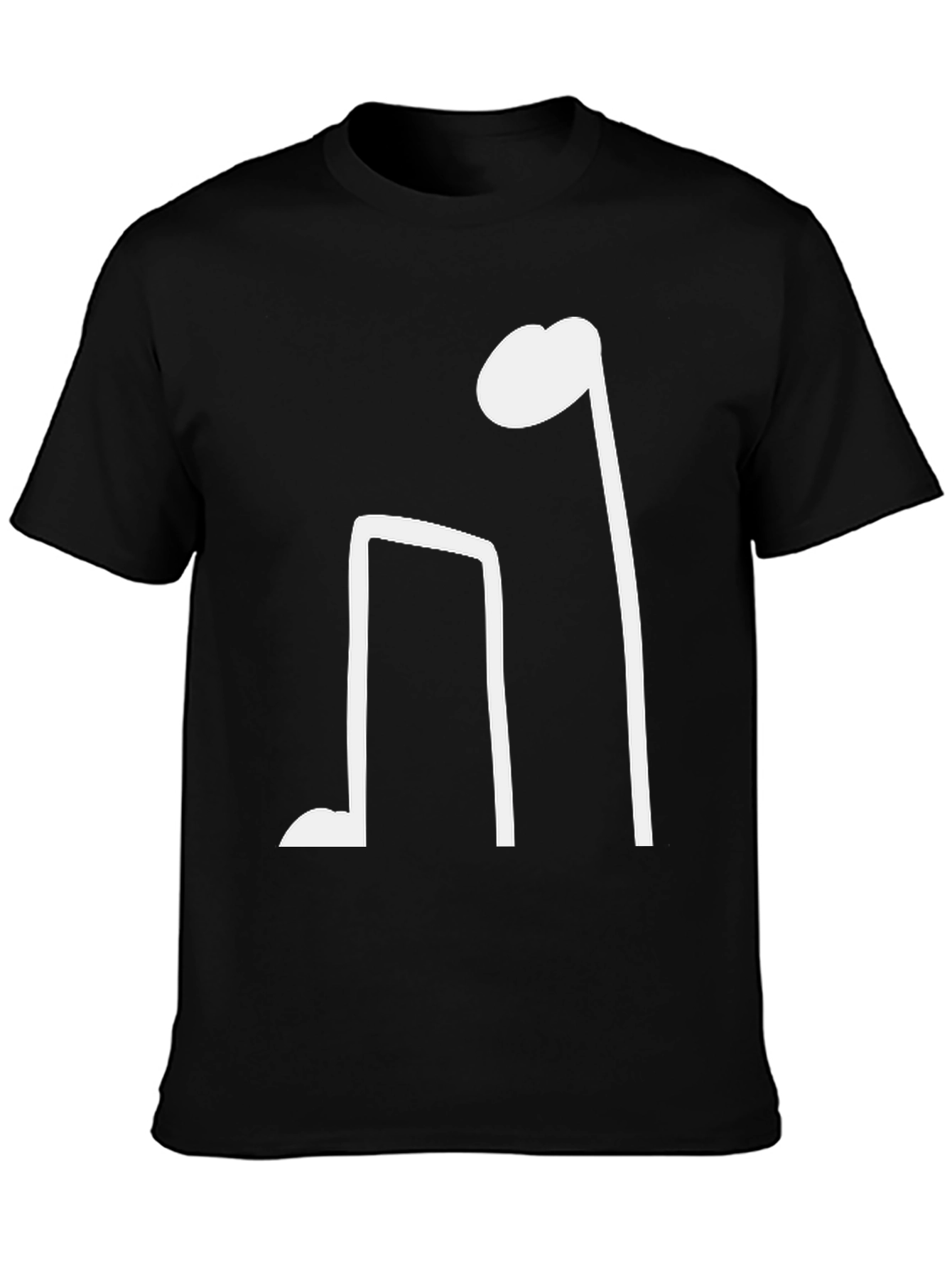 Black T-Shirt with Musical Note Design