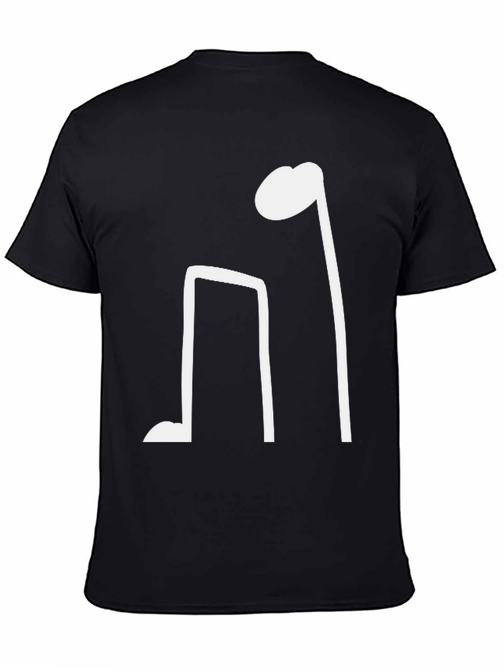 Black T-Shirt with Musical Note Design