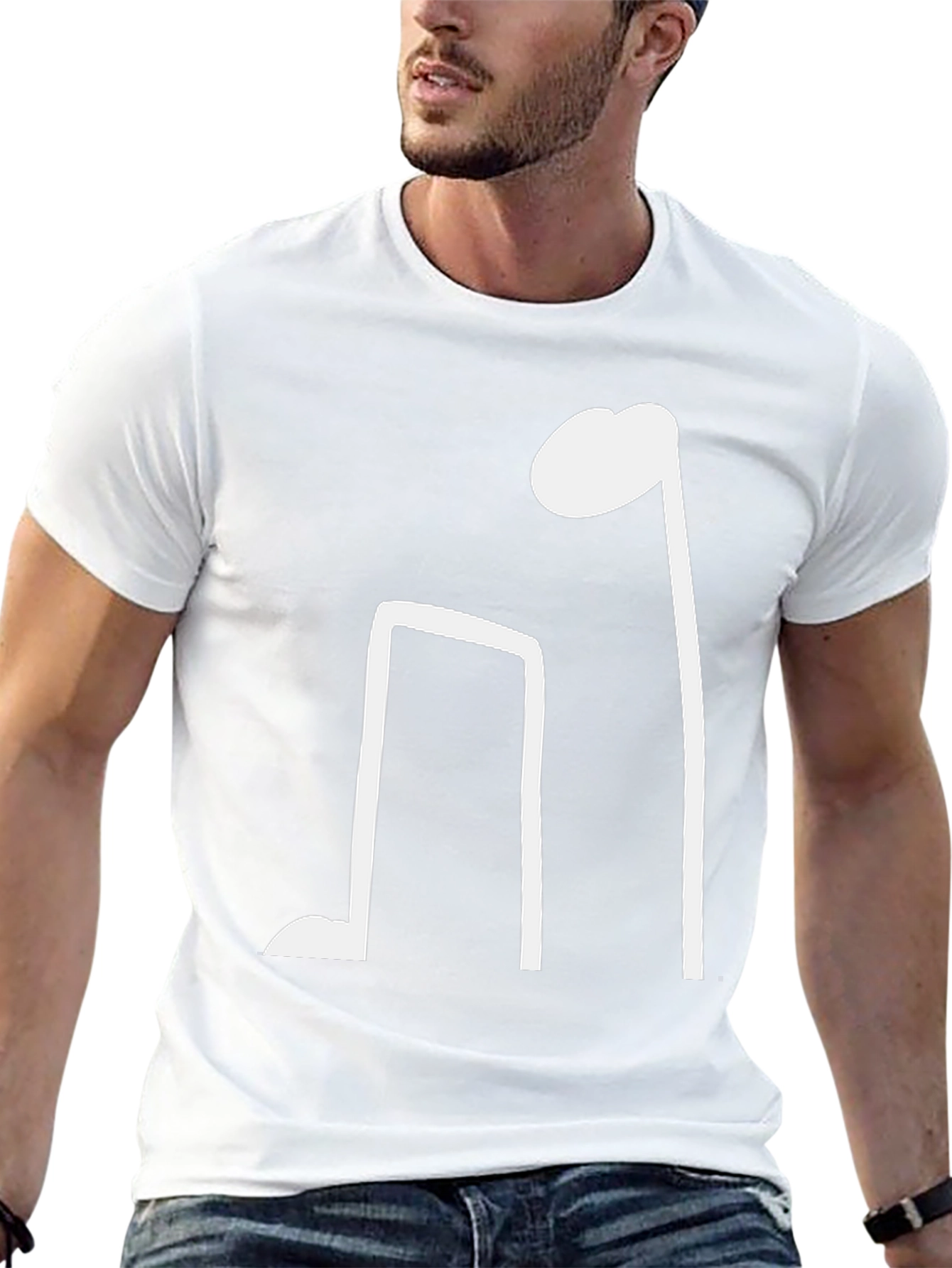 Black T-Shirt with Musical Note Design