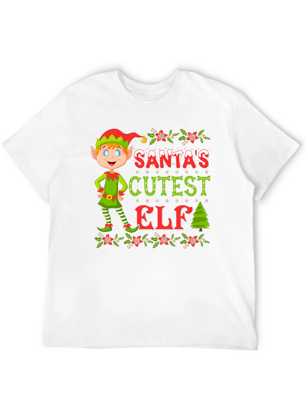 Santas Cutest Elf Christmas T-Shirt