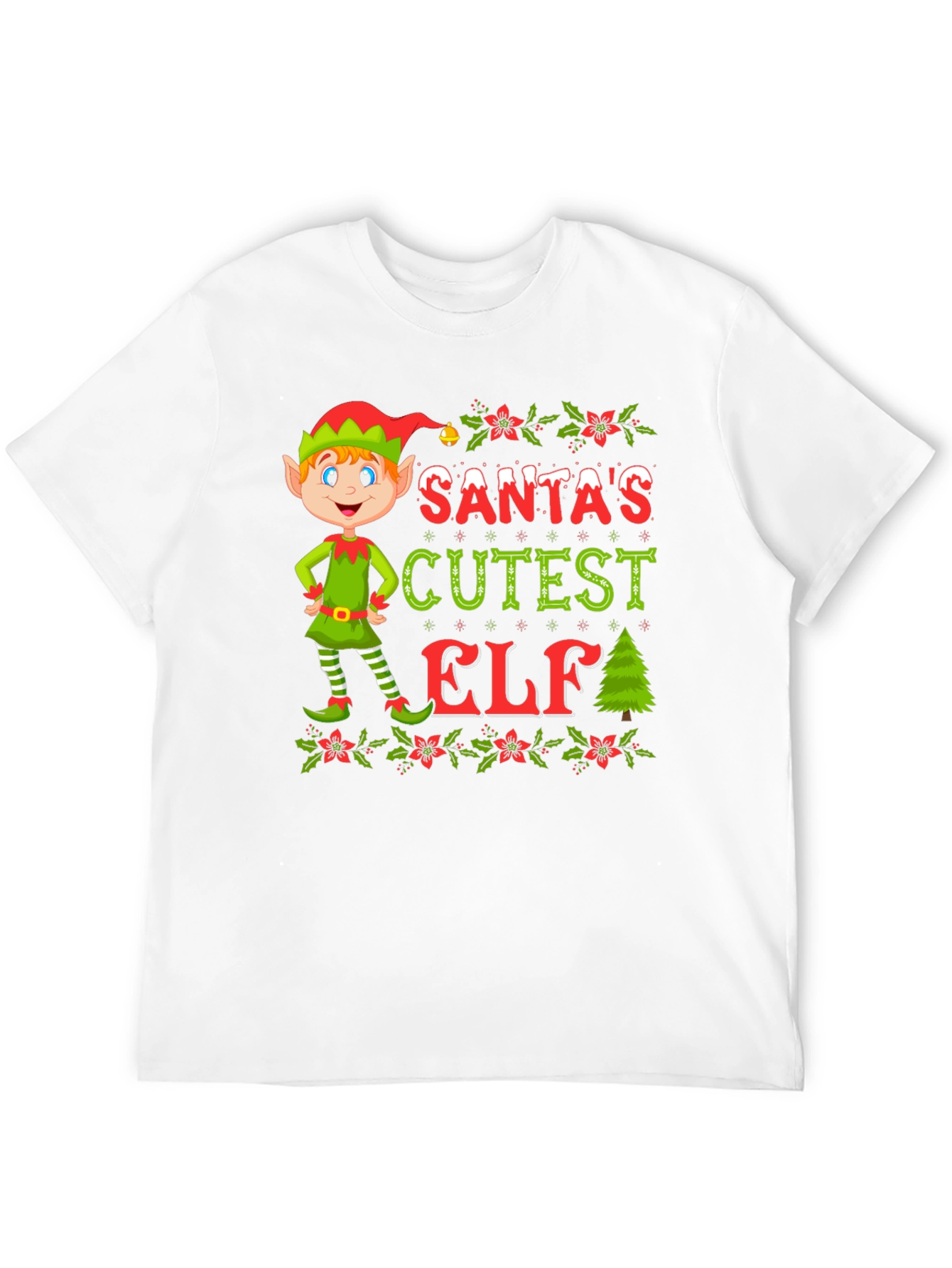 Santas Cutest Elf Christmas T-Shirt