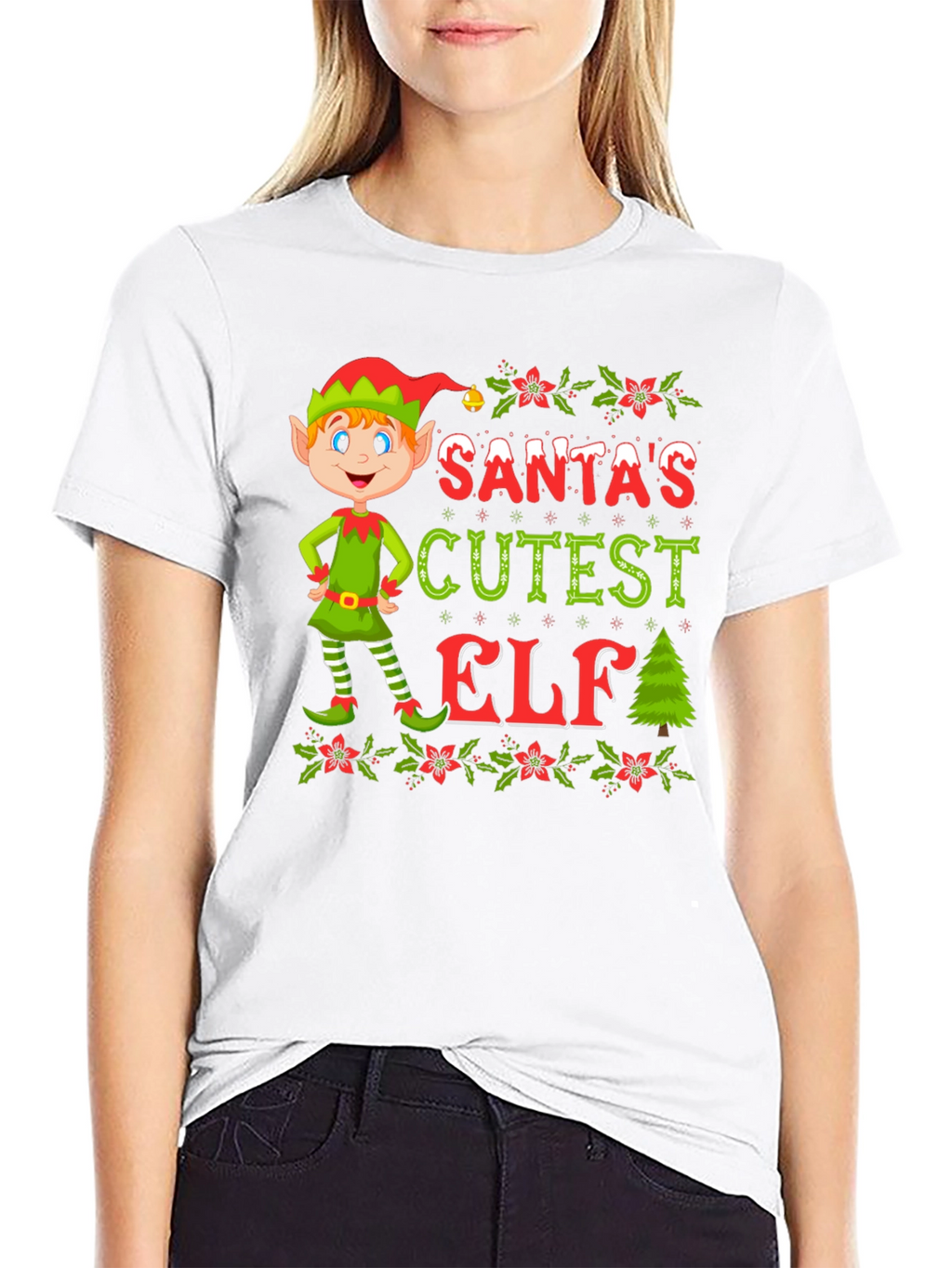 Santas Cutest Elf Christmas T-Shirt
