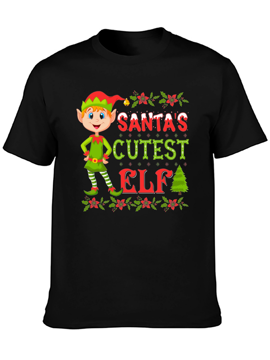 Santas Cutest Elf Christmas T-Shirt
