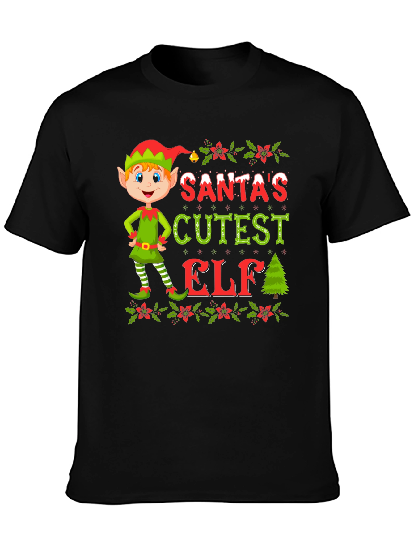 Santas Cutest Elf Christmas T-Shirt