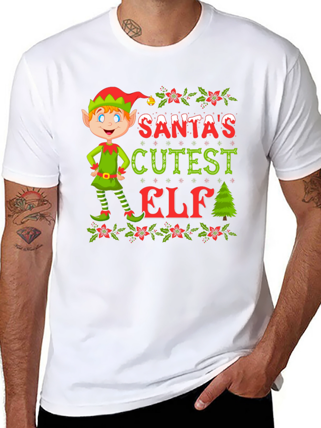 Santas Cutest Elf Christmas T-Shirt