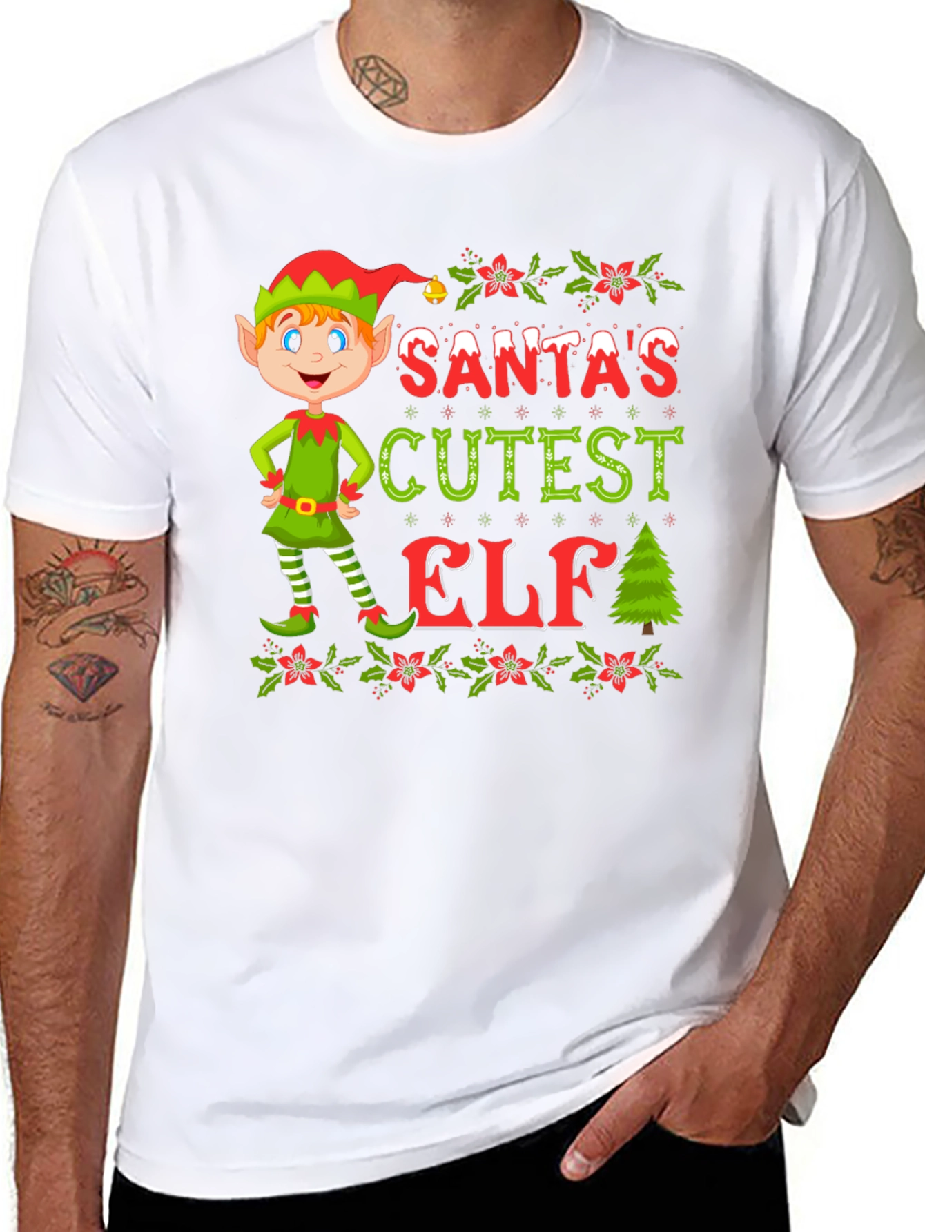 Santas Cutest Elf Christmas T-Shirt