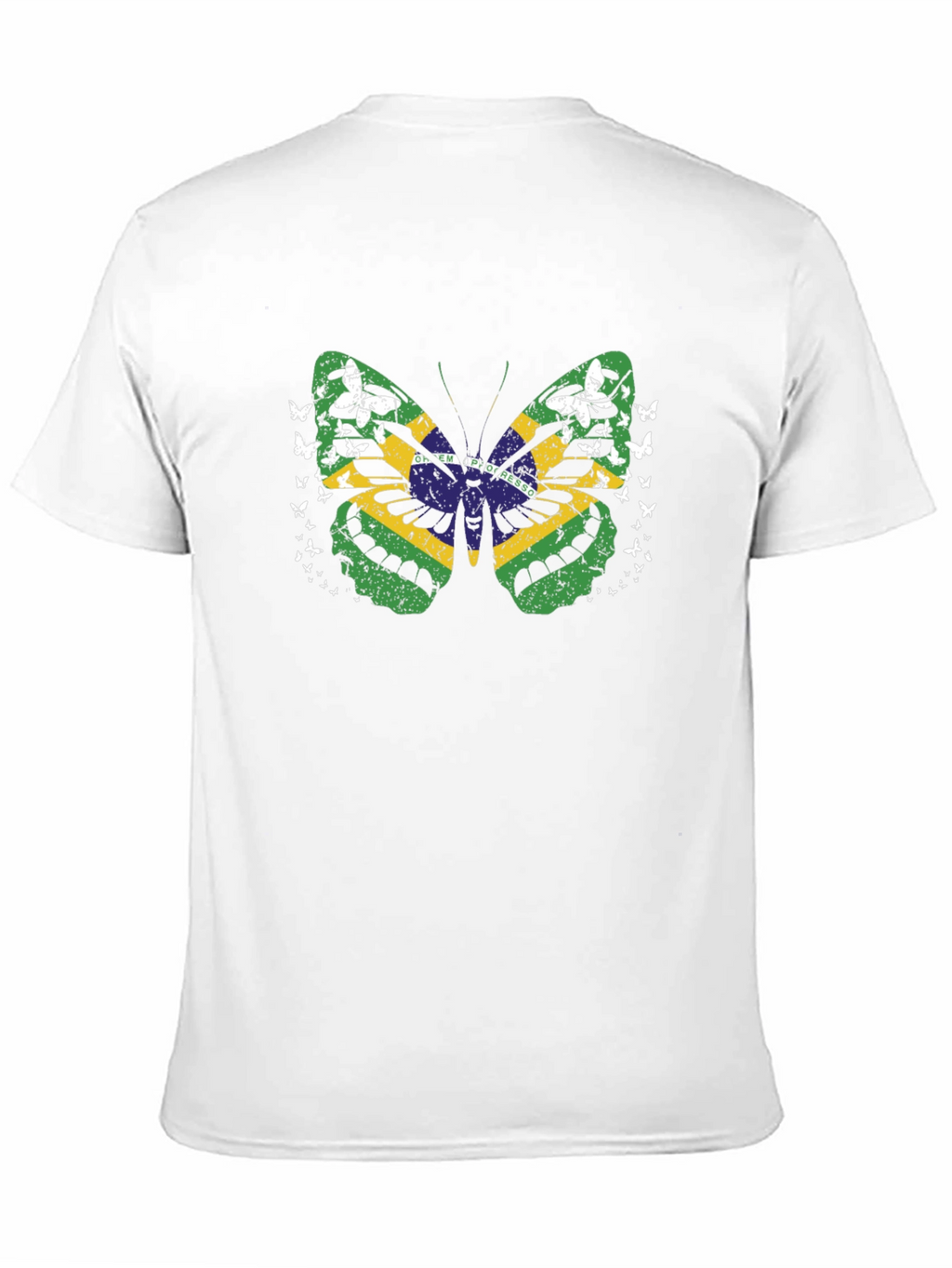 Brazil Flag Butterfly Graphic Tee - Black