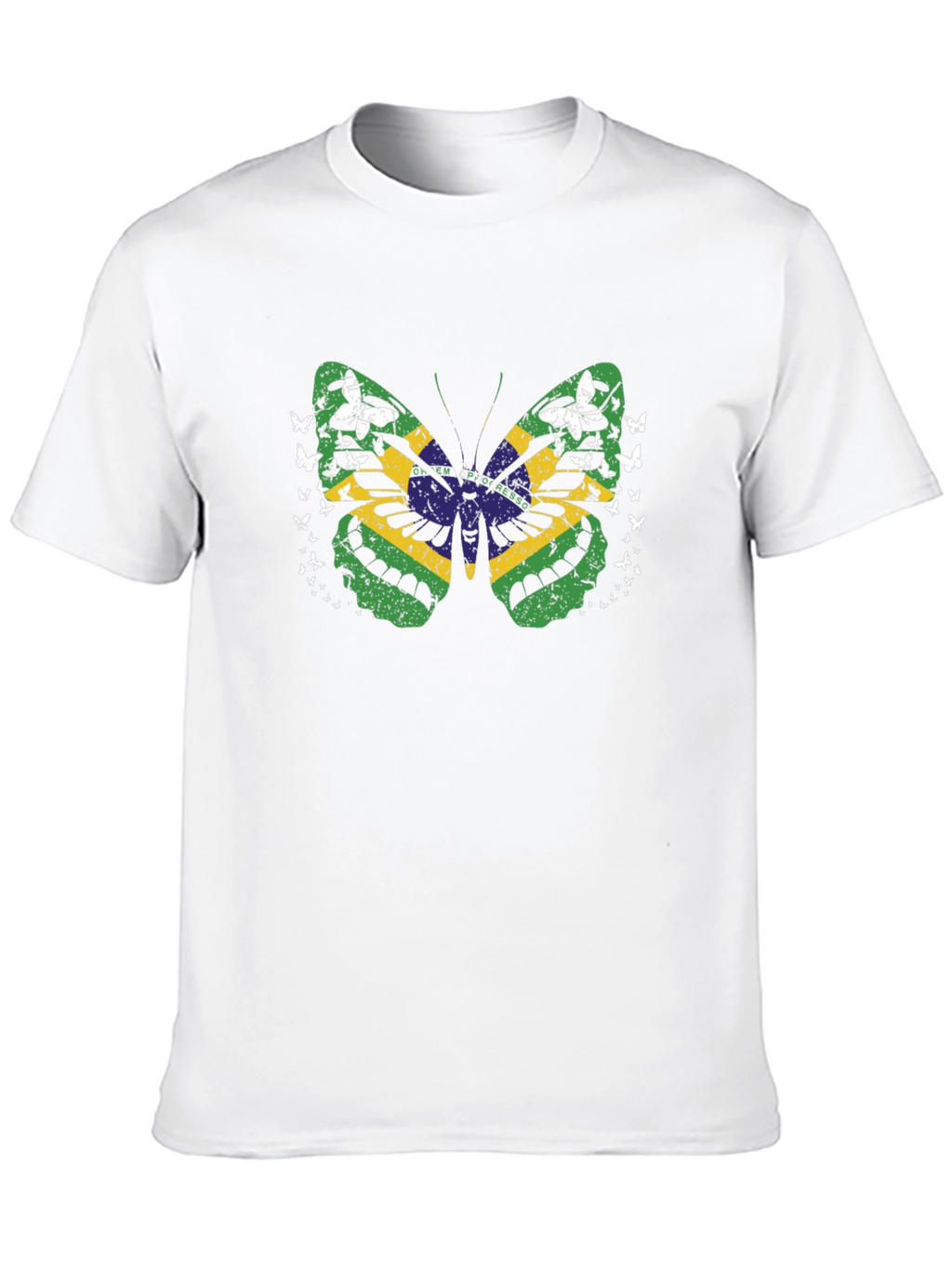Brazil Flag Butterfly Graphic Tee - Black