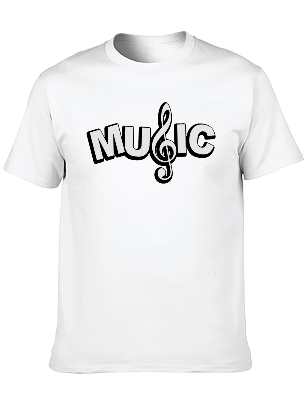 Music Note Graphic T-Shirt - Black