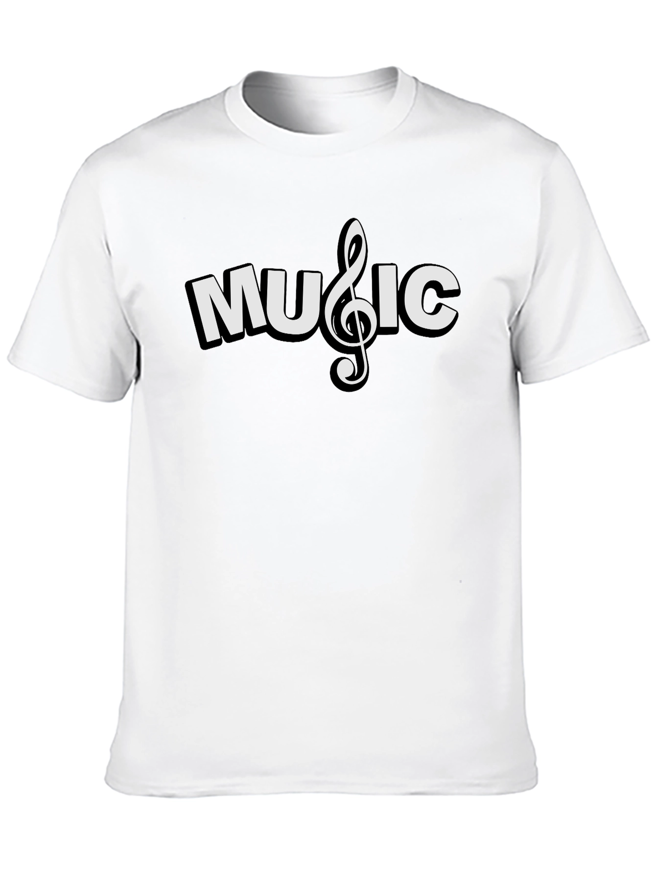 Music Note Graphic T-Shirt - Black