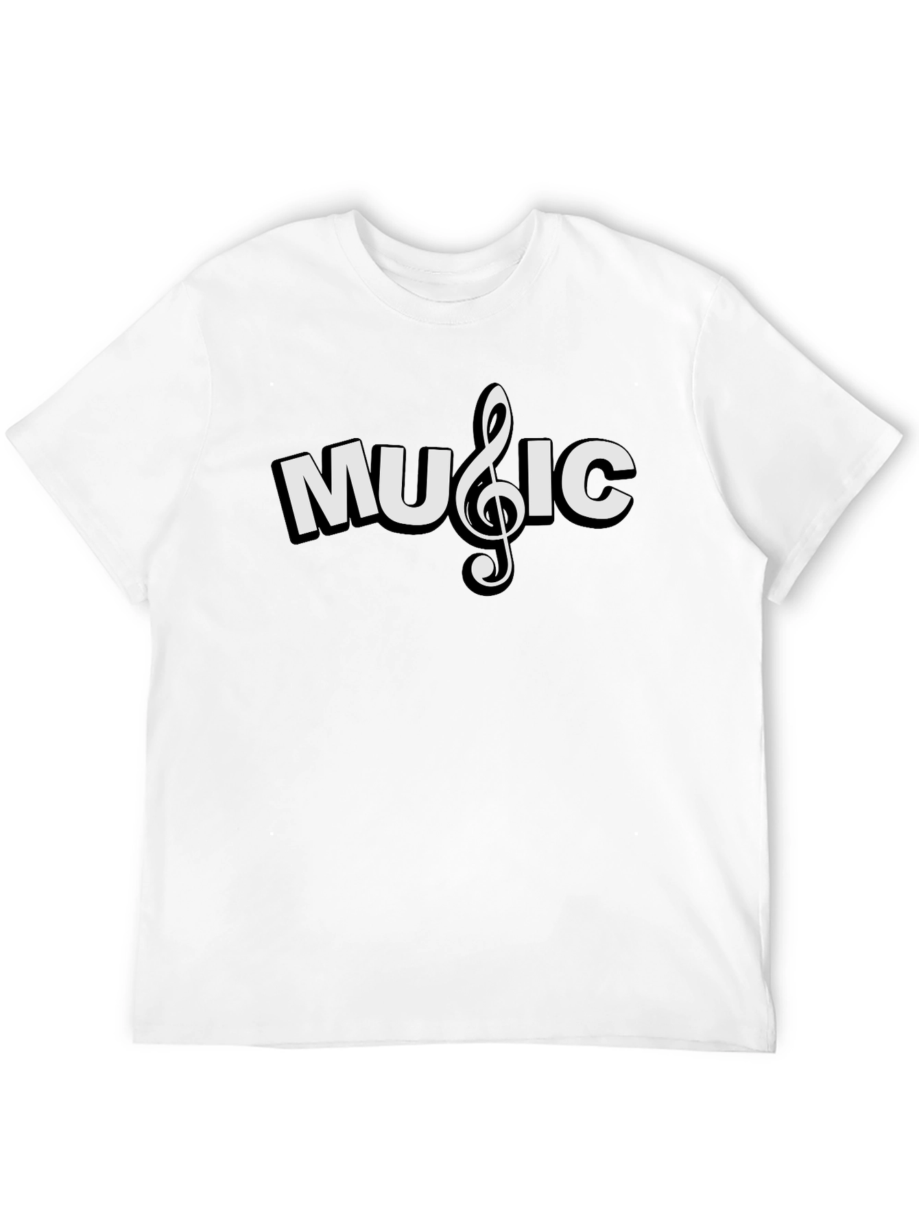 Music Note Graphic T-Shirt - Black
