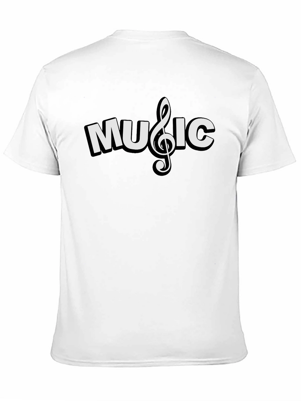 Music Note Graphic T-Shirt - Black