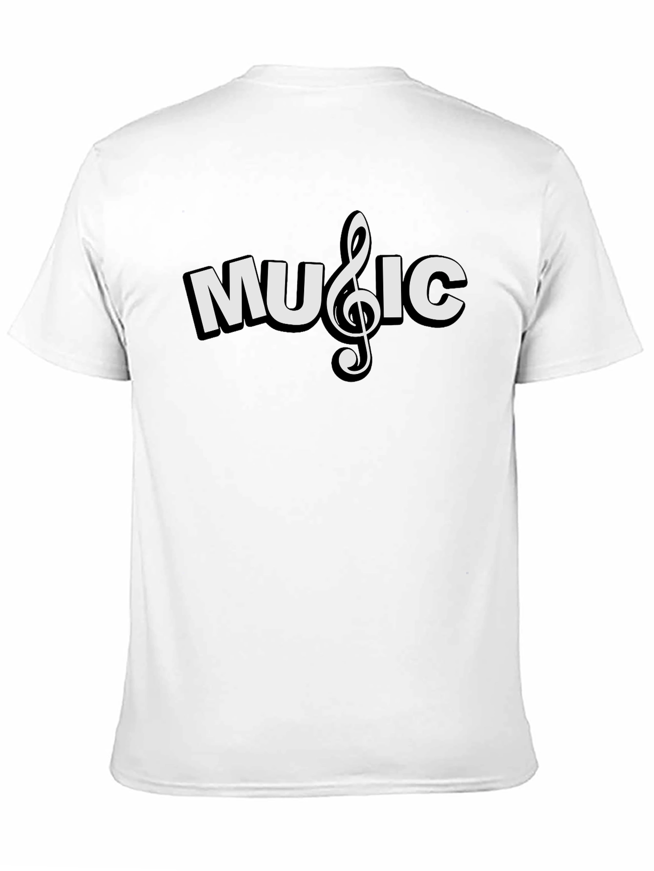 Music Note Graphic T-Shirt - Black