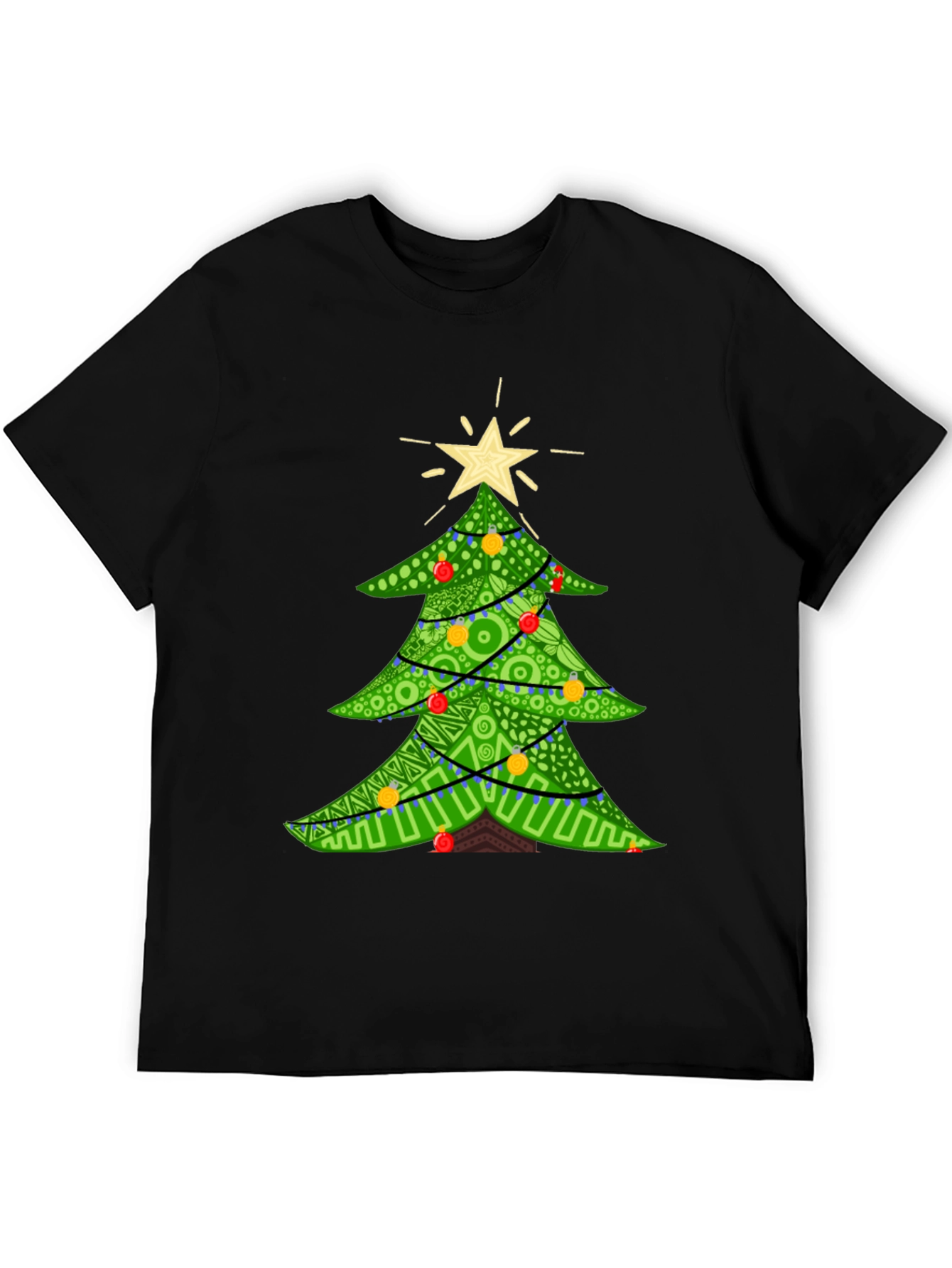 Festive Christmas Tree Graphic Tee - Holiday Apparel