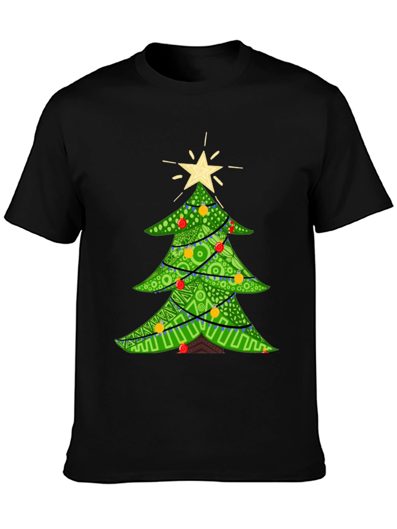 Festive Christmas Tree Graphic Tee - Holiday Apparel