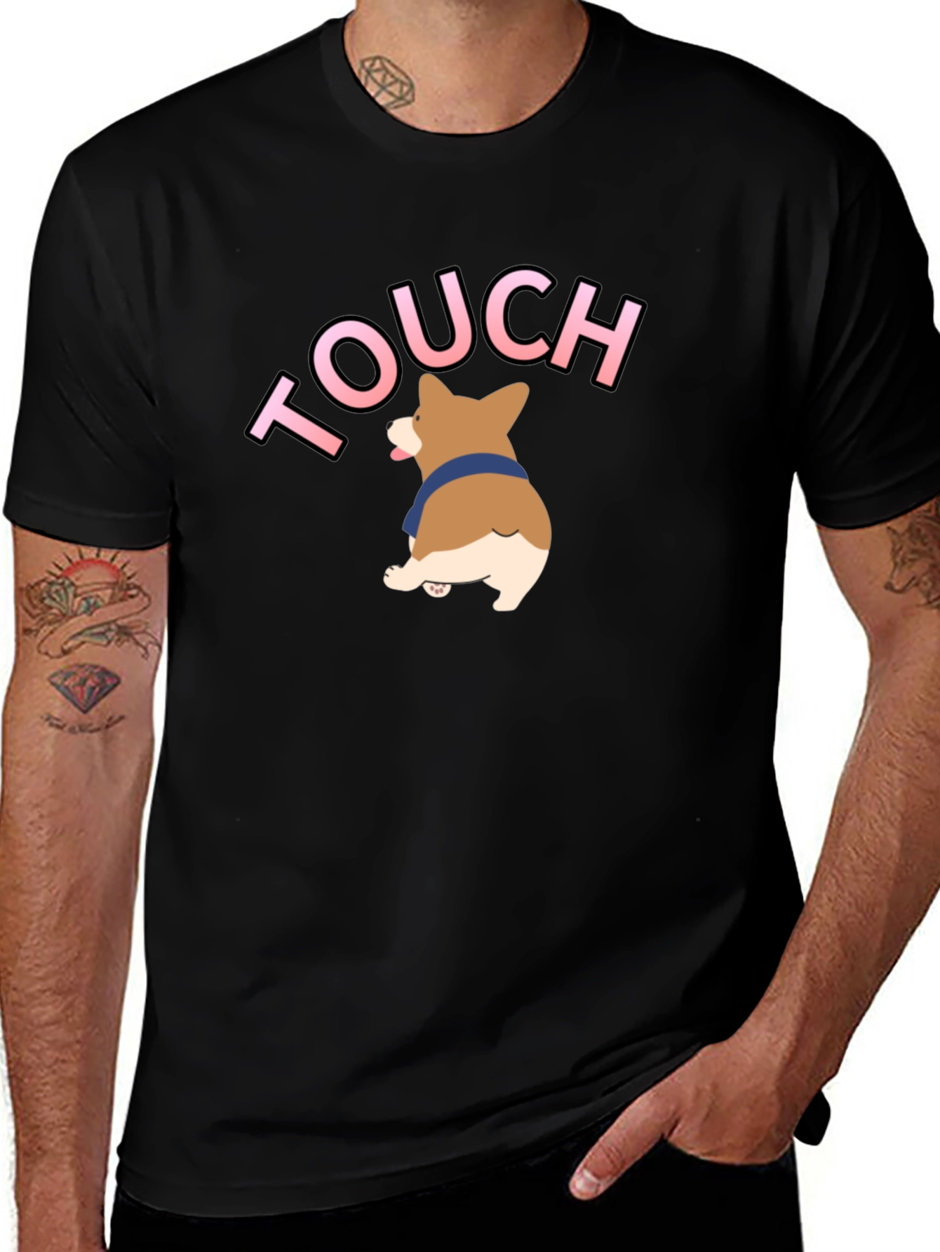 Touch Corgi T-Shirt - Black