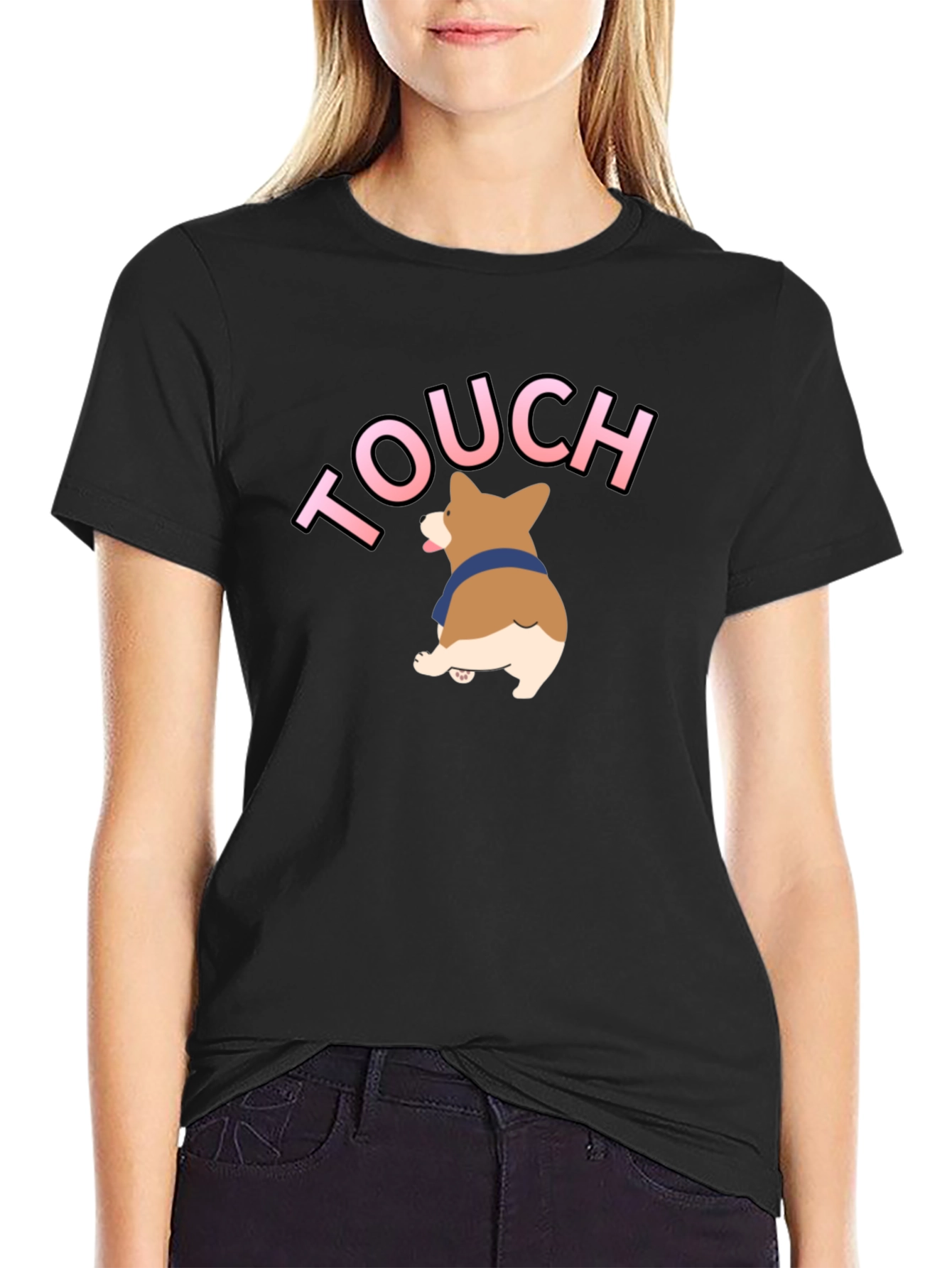 Touch Corgi T-Shirt - Black
