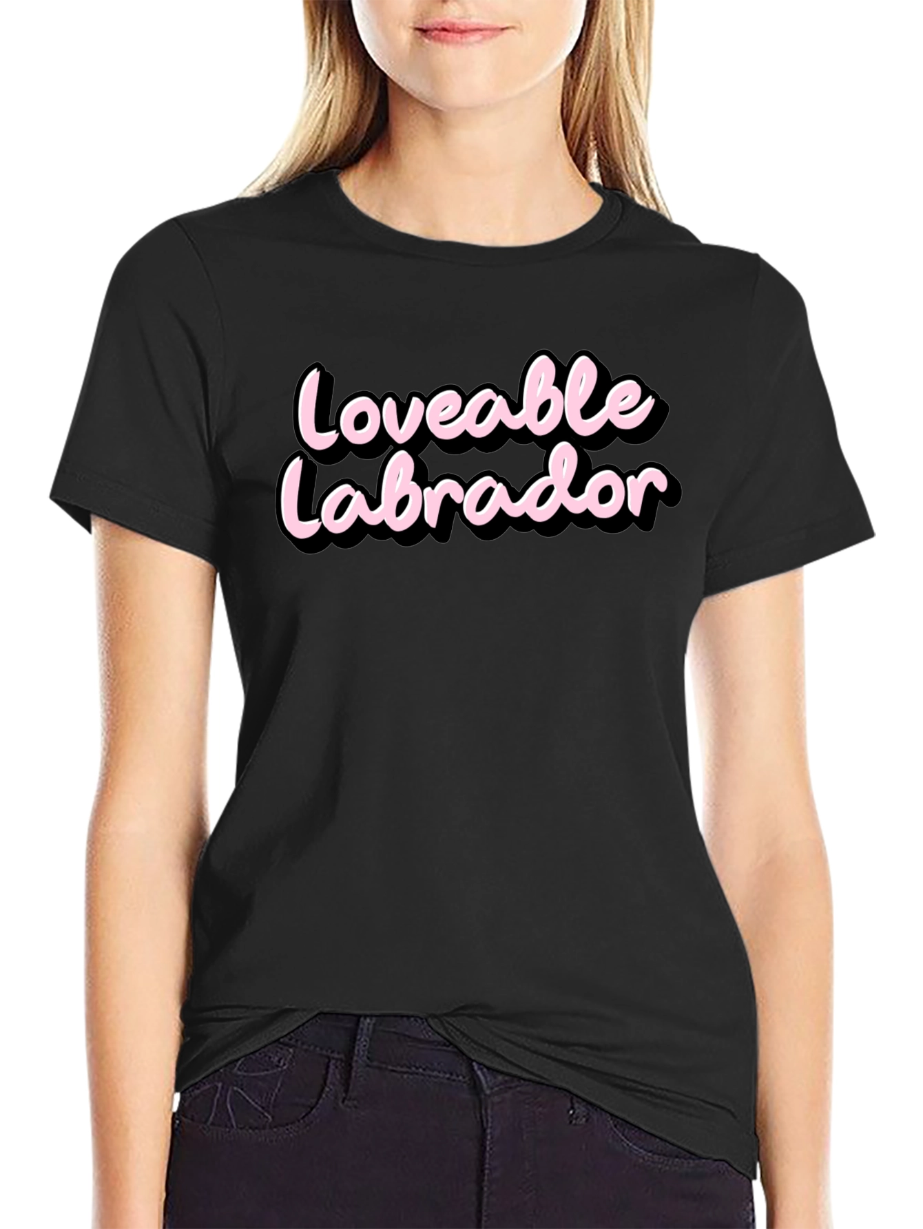 Loveable Labrador Black T-Shirt