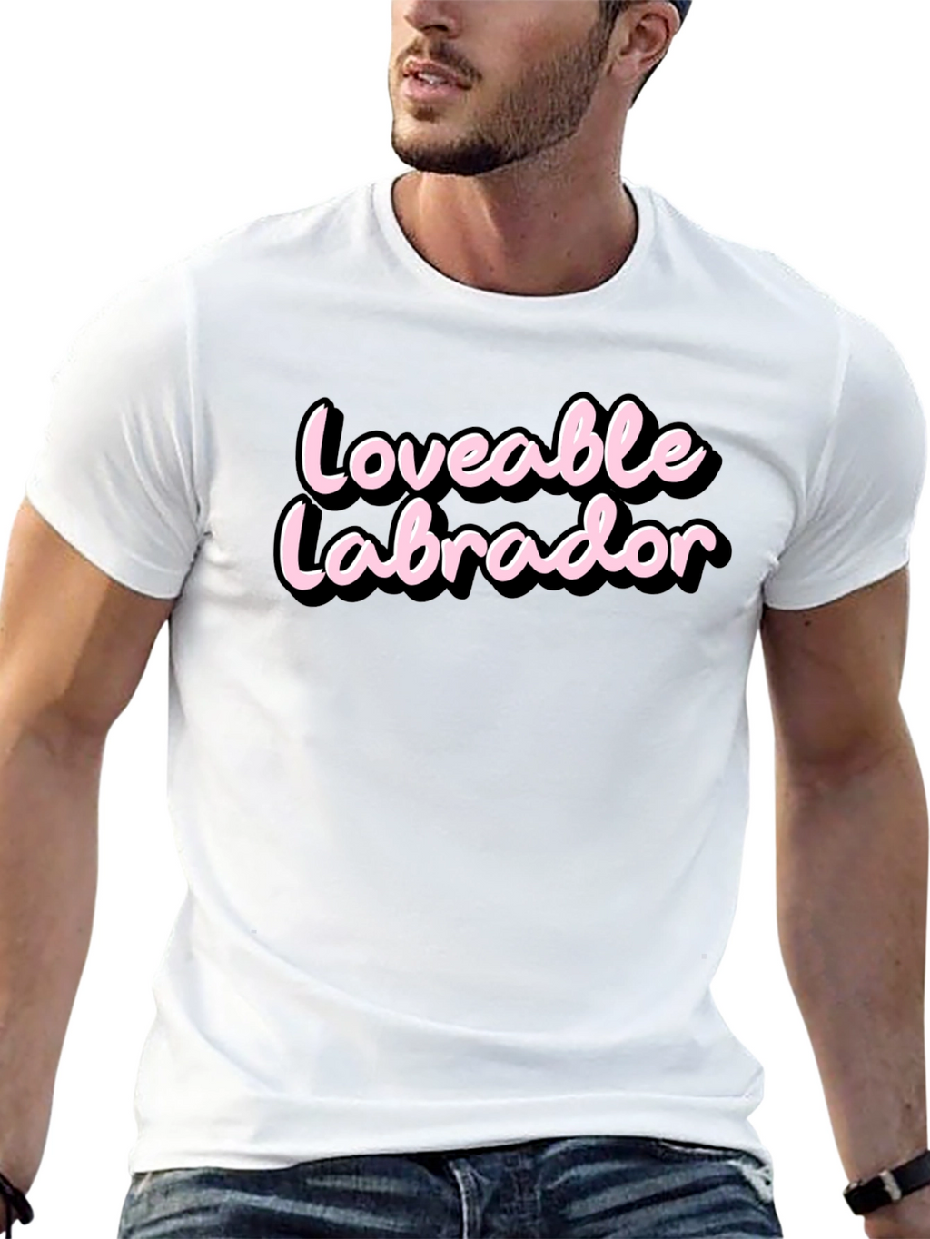 Loveable Labrador Black T-Shirt