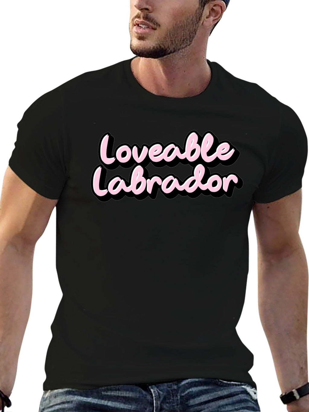 Loveable Labrador Black T-Shirt