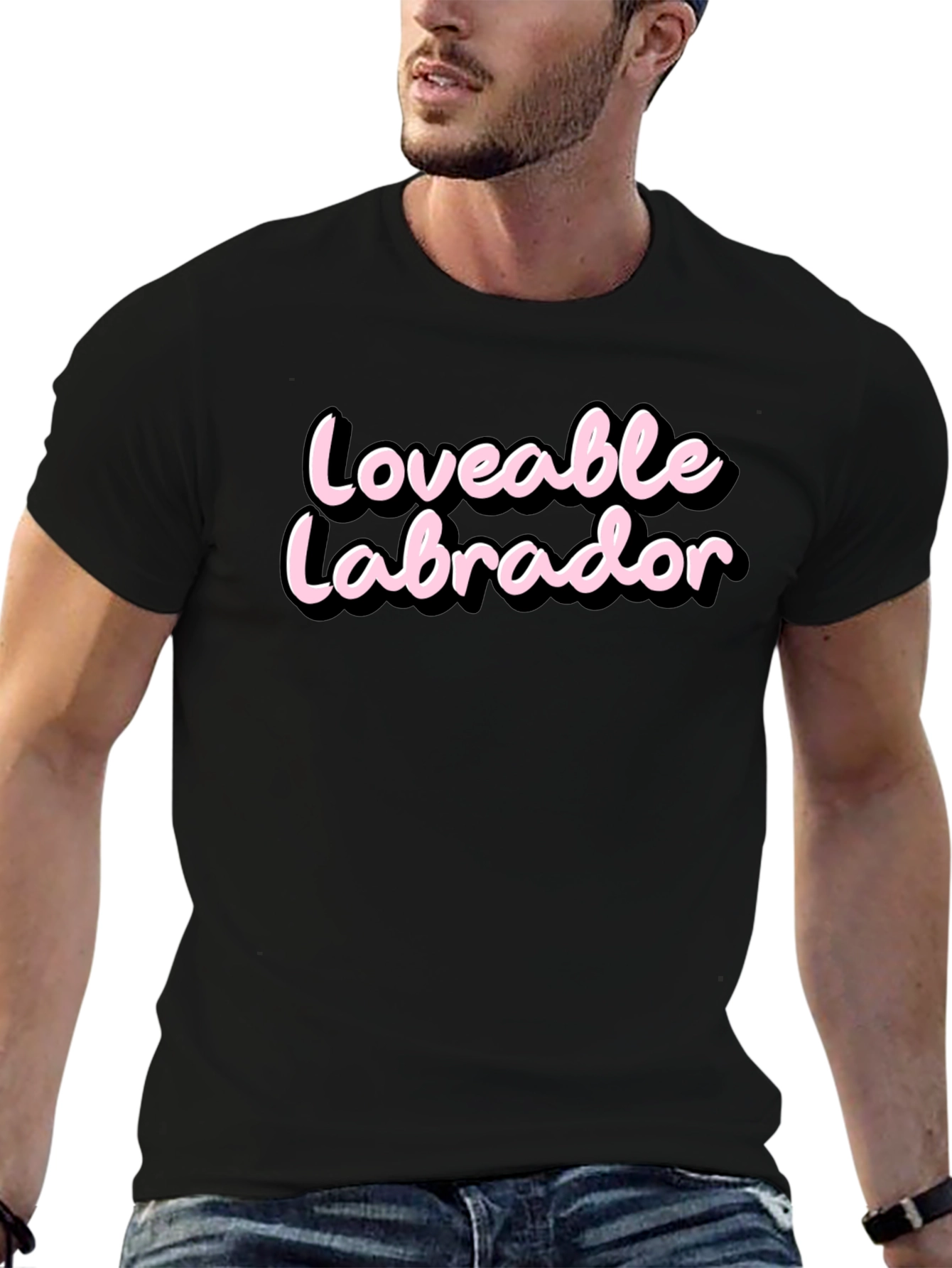 Loveable Labrador Black T-Shirt