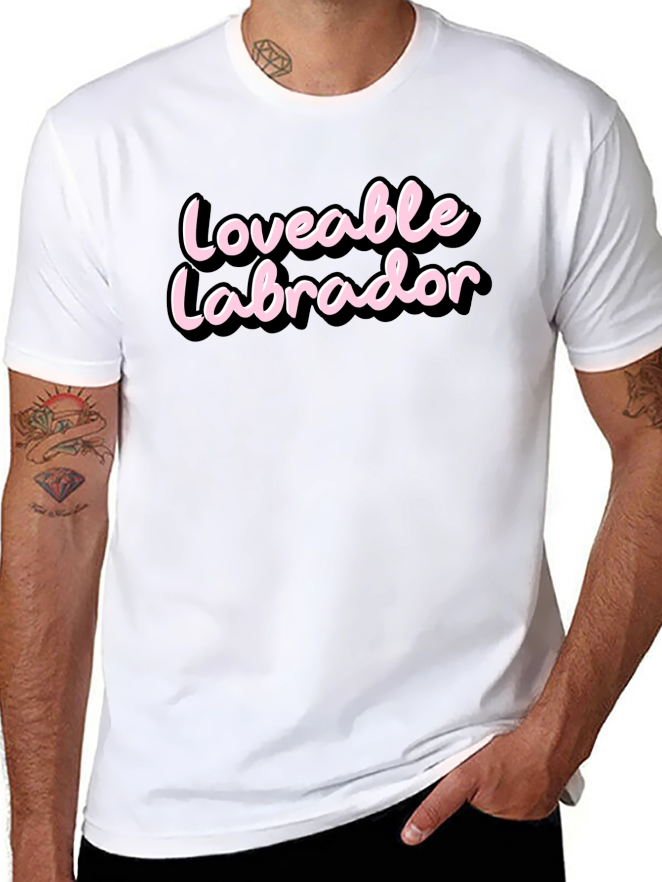 Loveable Labrador Black T-Shirt
