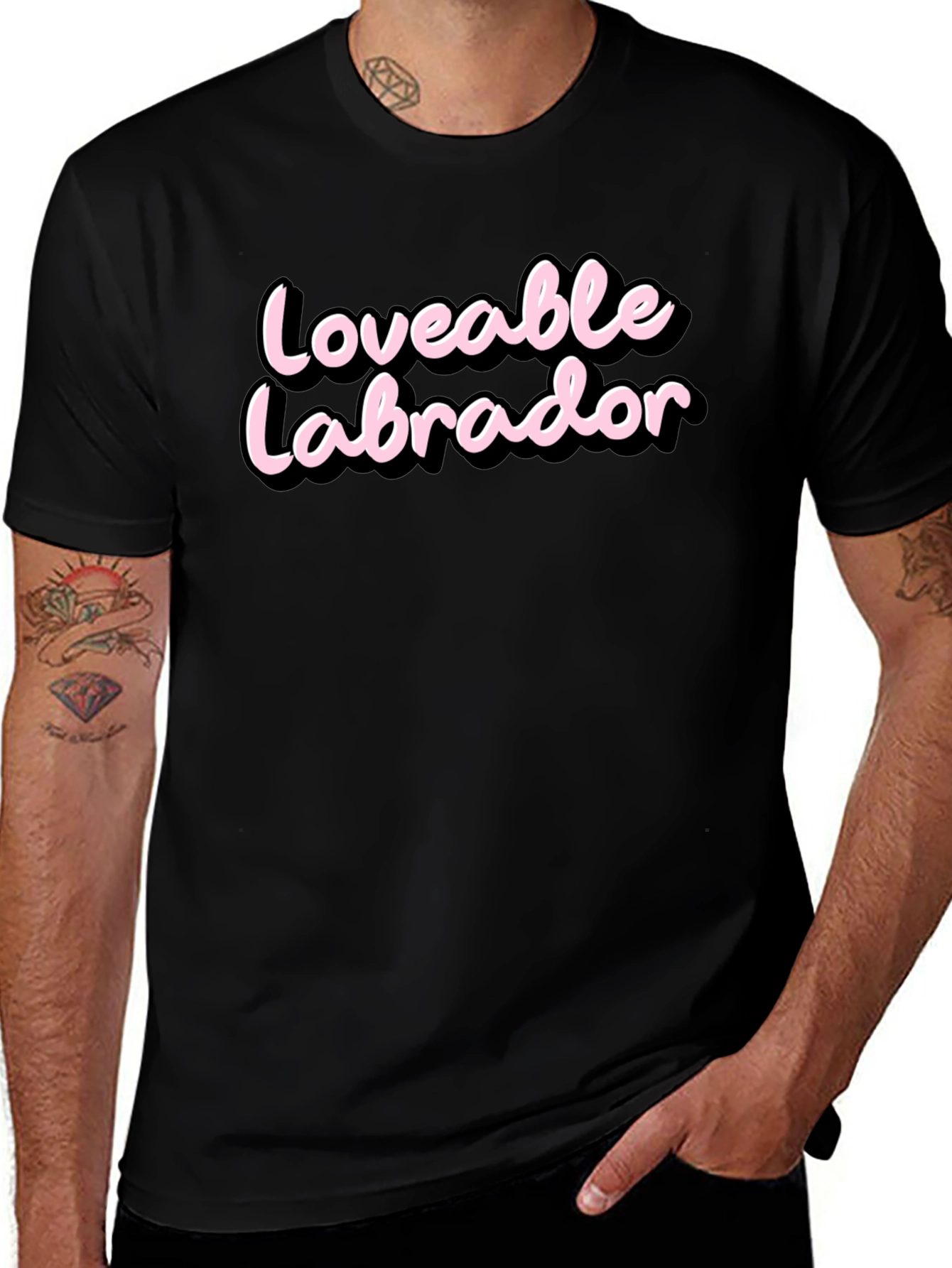 Loveable Labrador Black T-Shirt