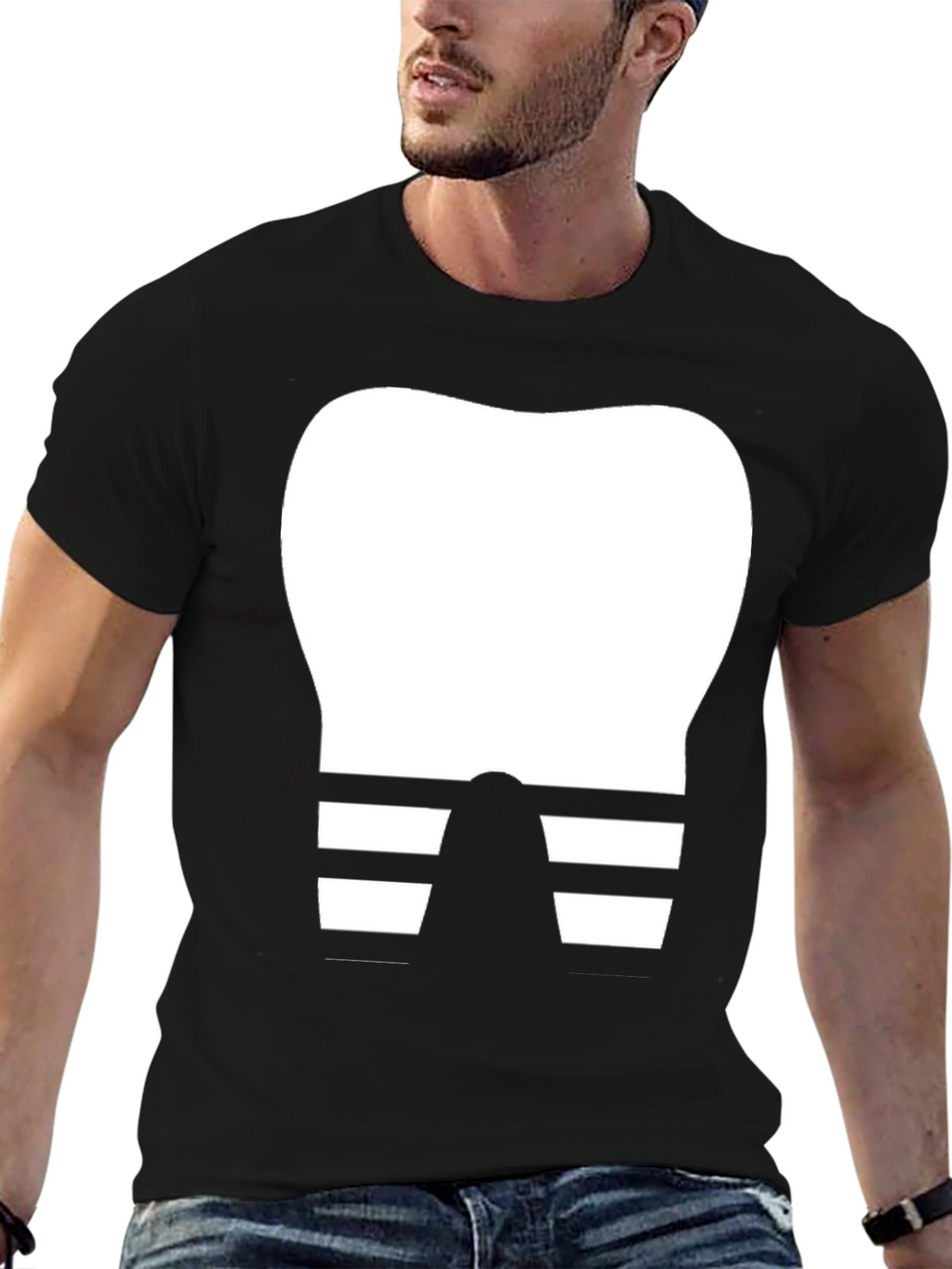 Funny Dentist Tooth T-Shirt Black Cotton Tee