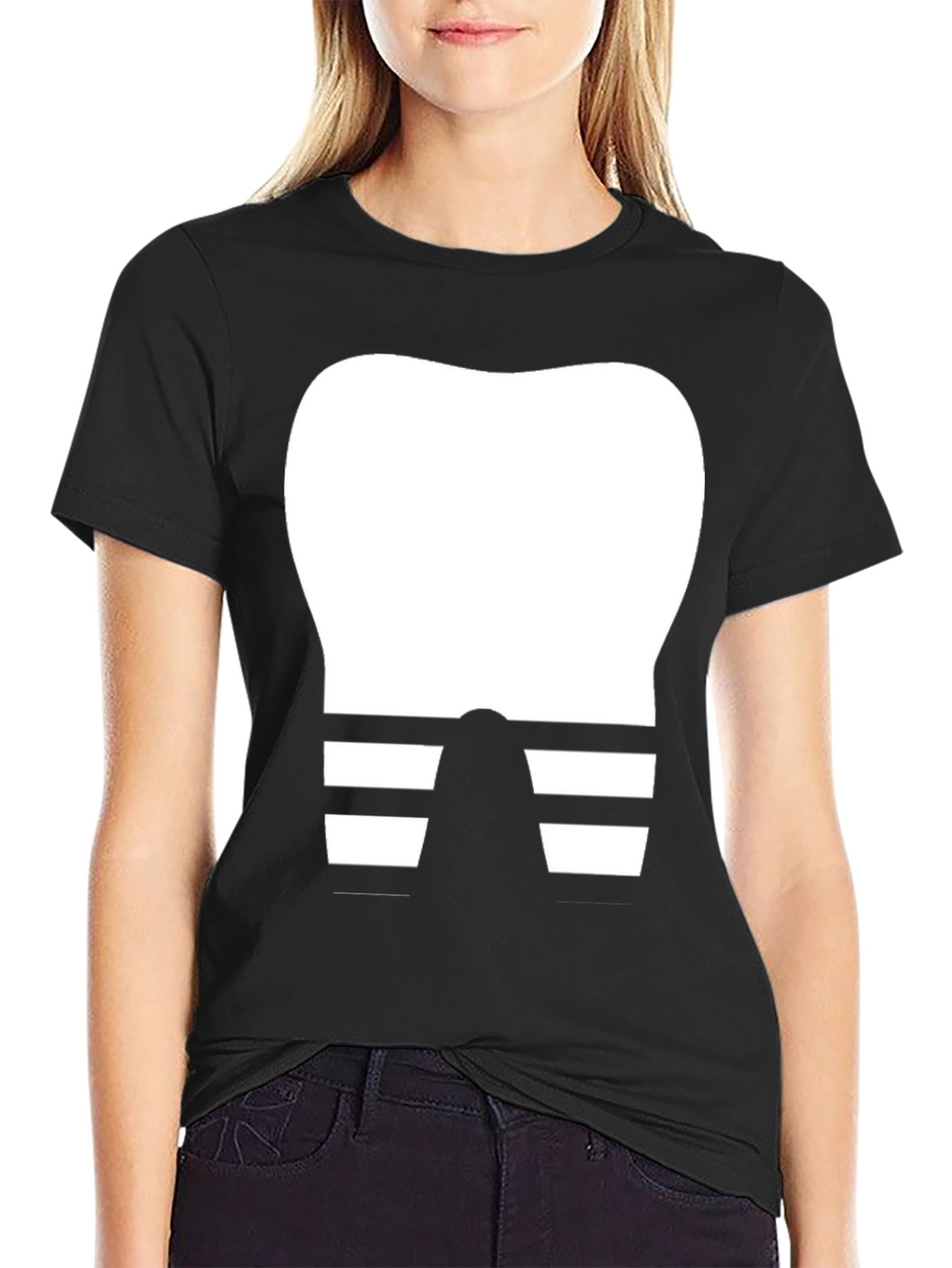 Funny Dentist Tooth T-Shirt Black Cotton Tee