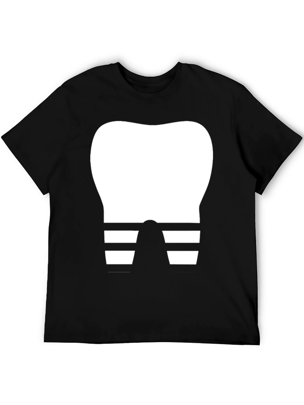 Funny Dentist Tooth T-Shirt Black Cotton Tee