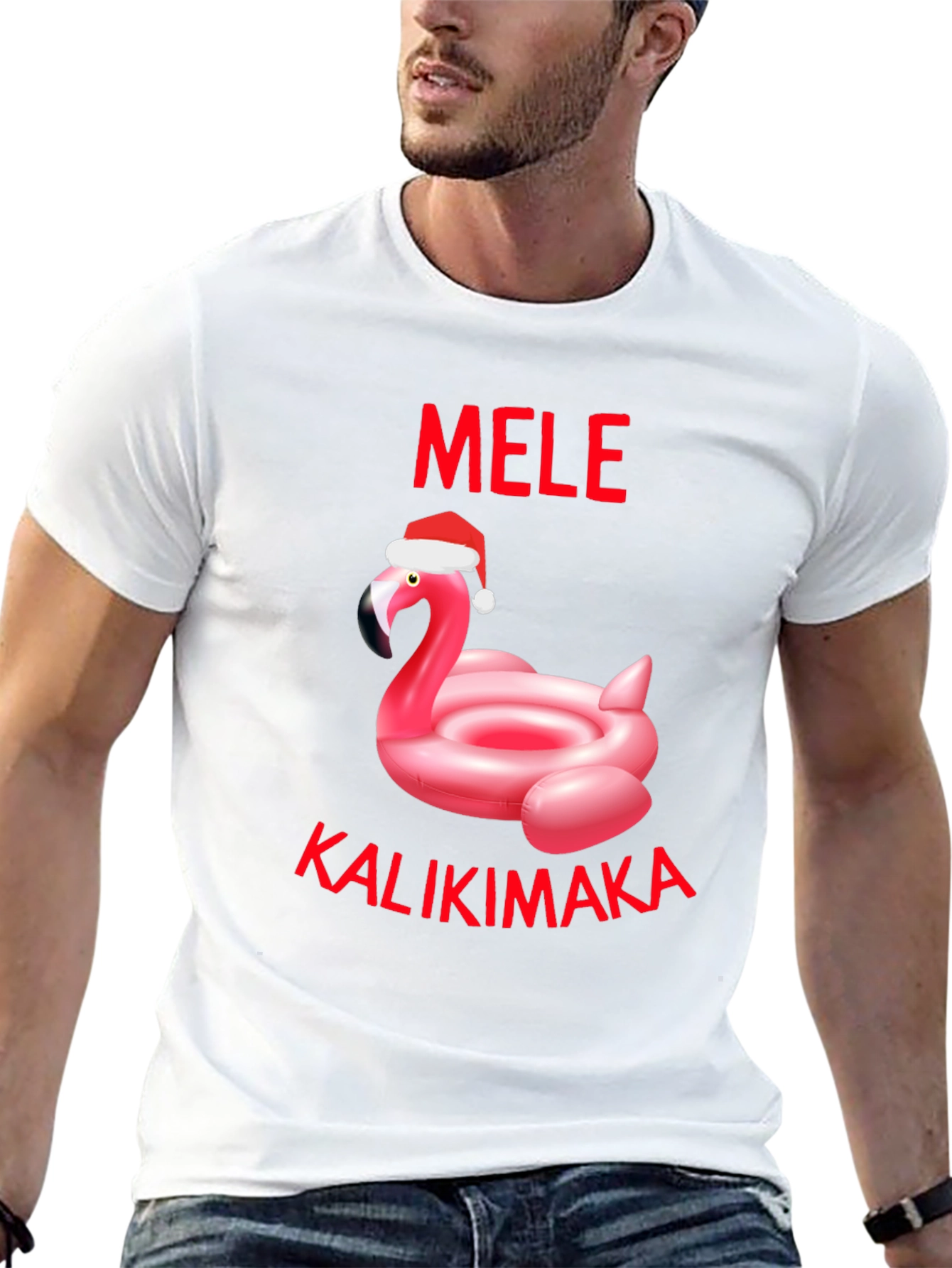 Mele Kalikimaka Flamingo Christmas T-Shirt
