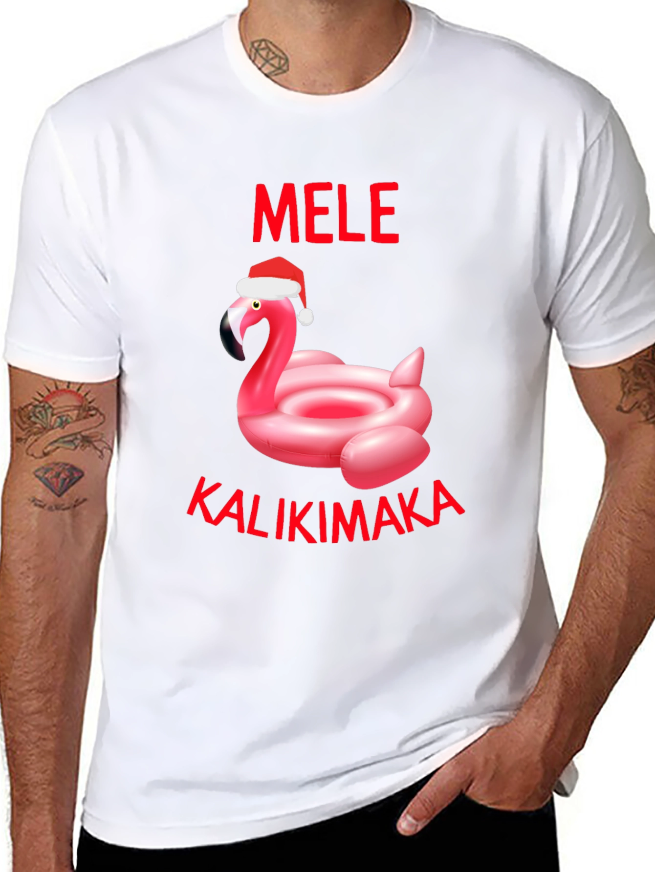 Mele Kalikimaka Flamingo Christmas T-Shirt