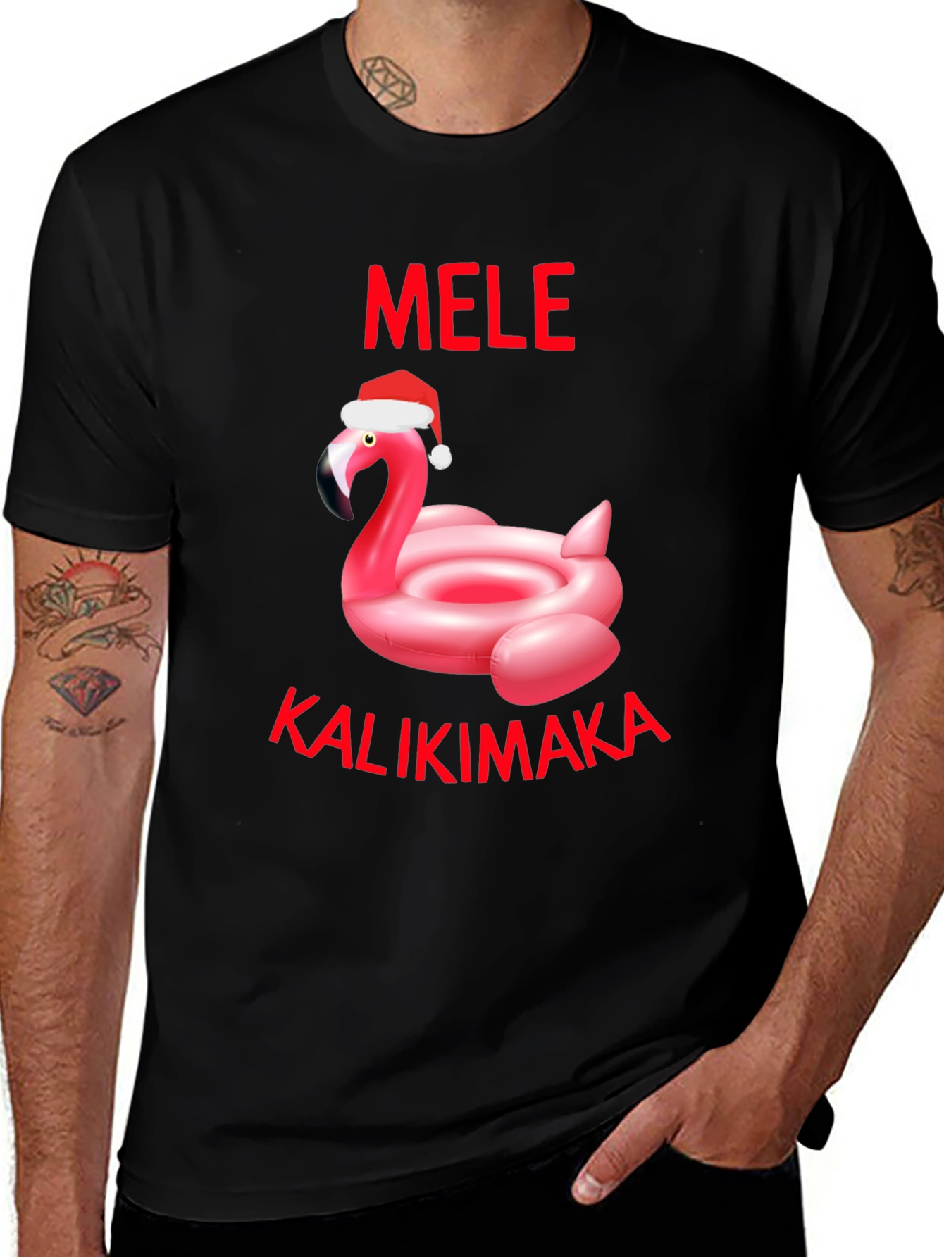 Mele Kalikimaka Flamingo Christmas T-Shirt