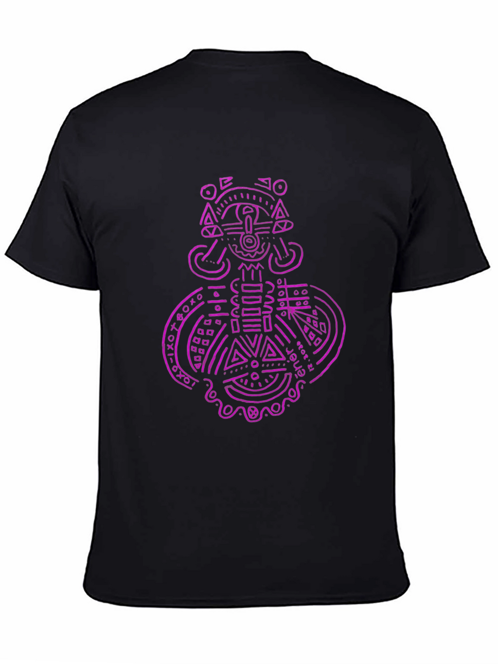 Abstract Aztec Design Black T-Shirt