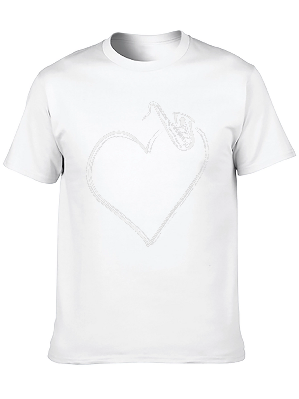 Saxophone Heart Graphic Black T-Shirt